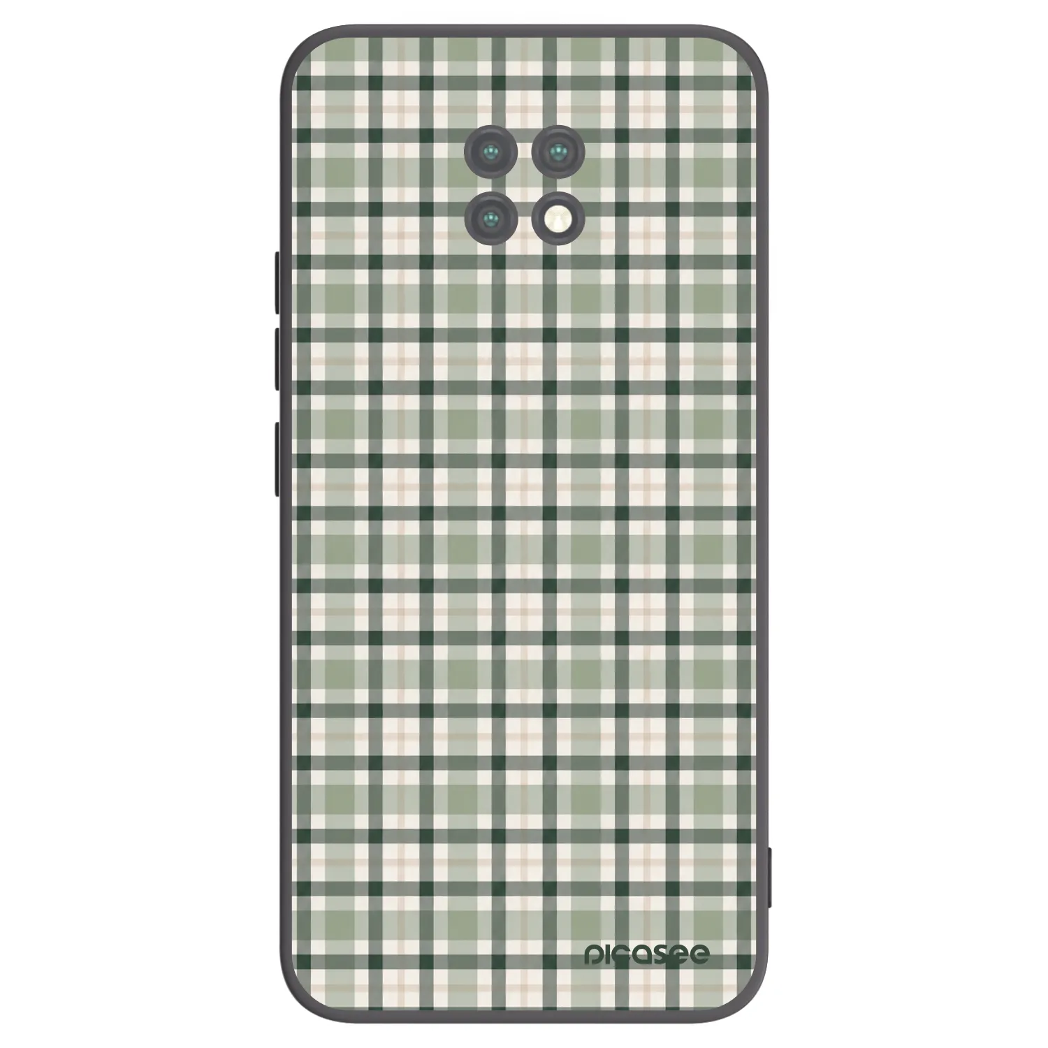 Picasee silikonowe czarne etui na Xiaomi Redmi Note 9T - Sage Tartan