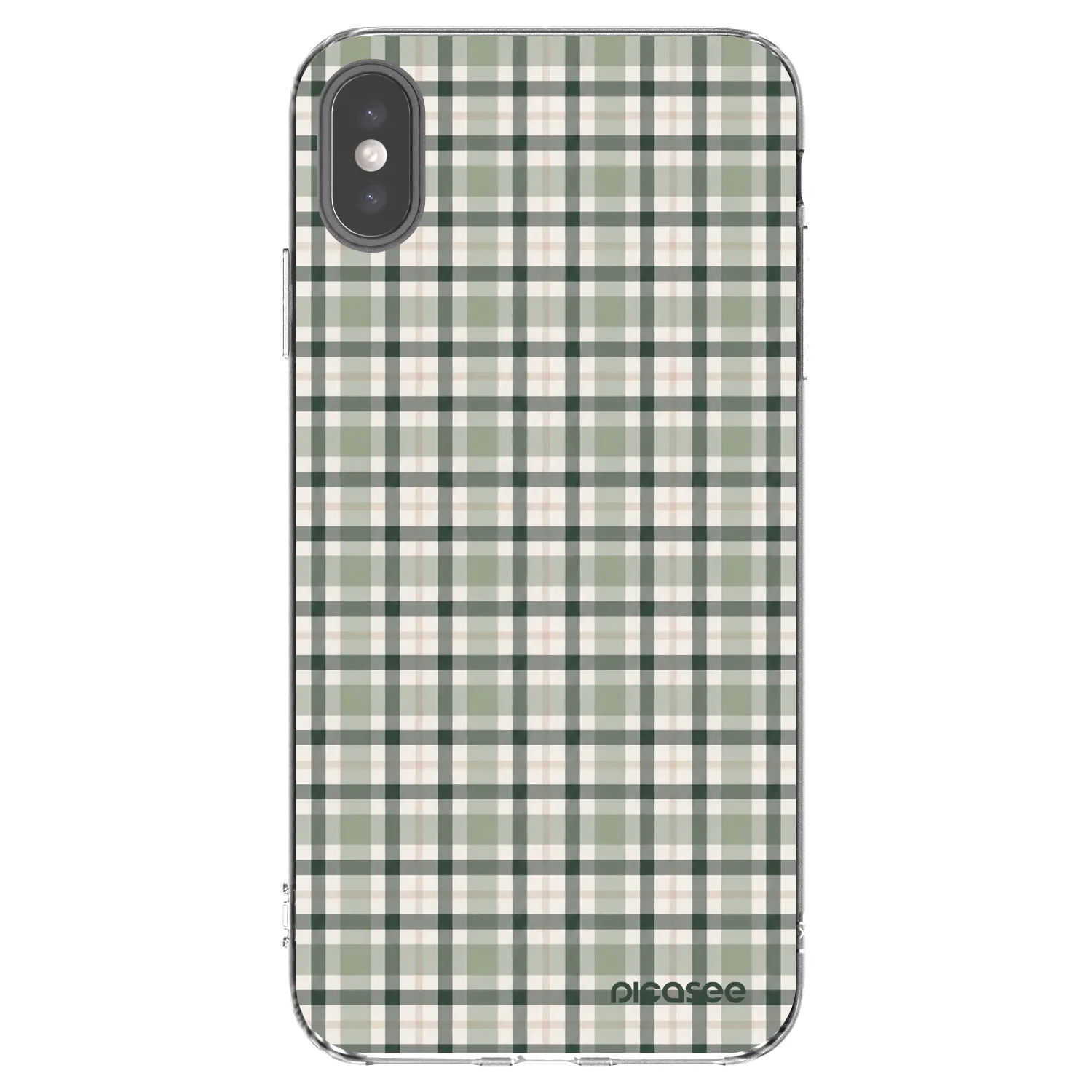 Picasee silikonowe przeźroczyste etui na Apple iPhone XS Max - Sage Tartan