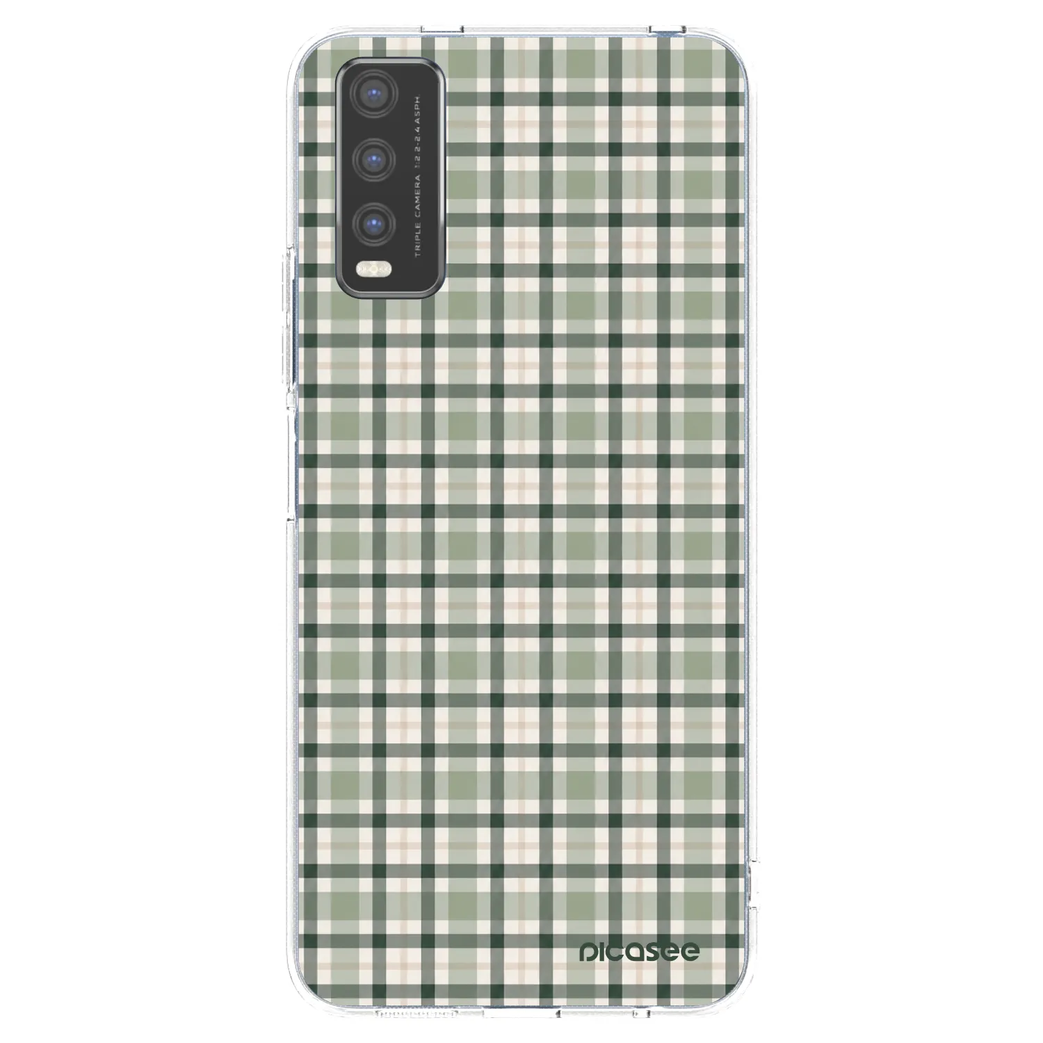 Picasee silikonowe przeźroczyste etui na Vivo Y20s - Sage Tartan