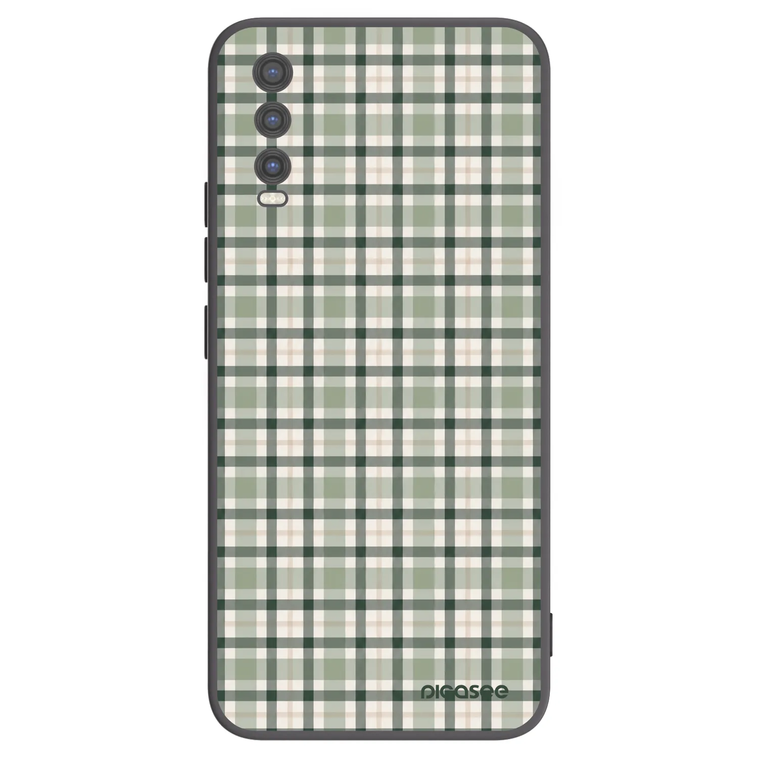 Picasee silikonowe czarne etui na Vivo Y20s - Sage Tartan