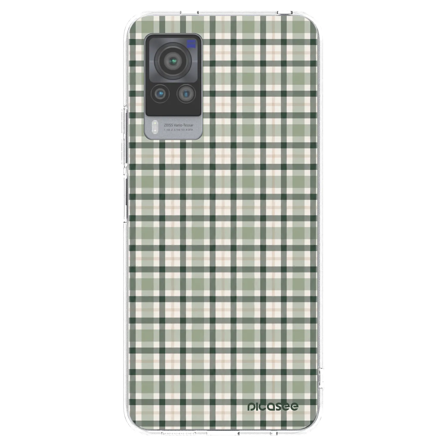 Picasee silikonowe przeźroczyste etui na Vivo X60 Pro 5G - Sage Tartan