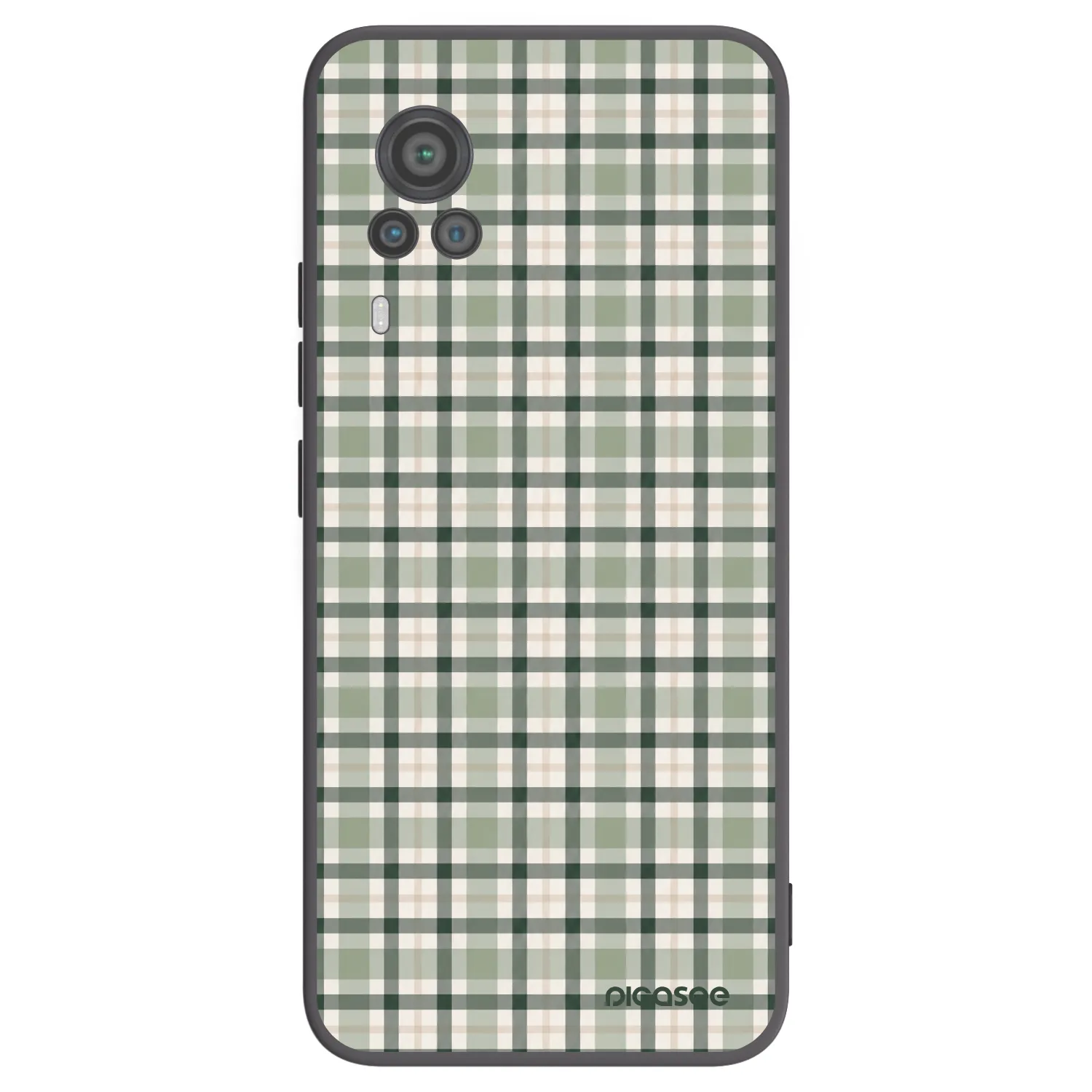 Picasee silikonowe czarne etui na Vivo X60 Pro 5G - Sage Tartan