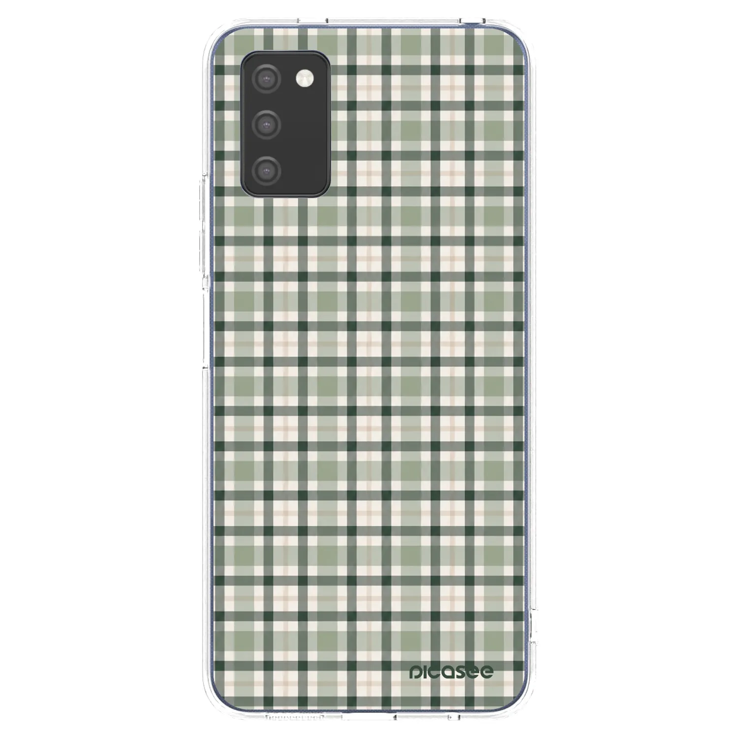 Picasee silikonowe przeźroczyste etui na Samsung Galaxy A03s A037G - Sage Tartan