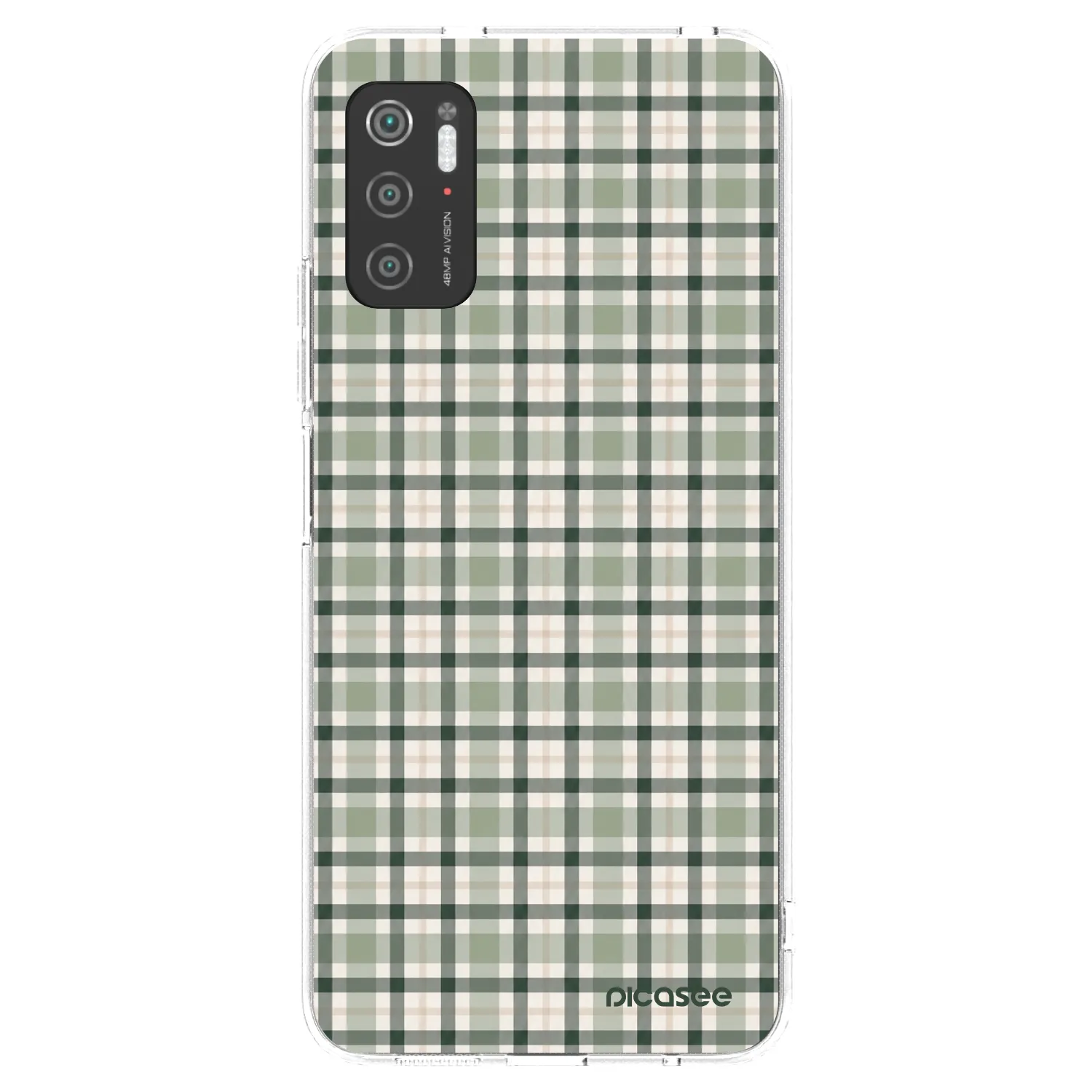 Picasee silikonowe przeźroczyste etui na Xiaomi Poco M3 Pro 5G - Sage Tartan