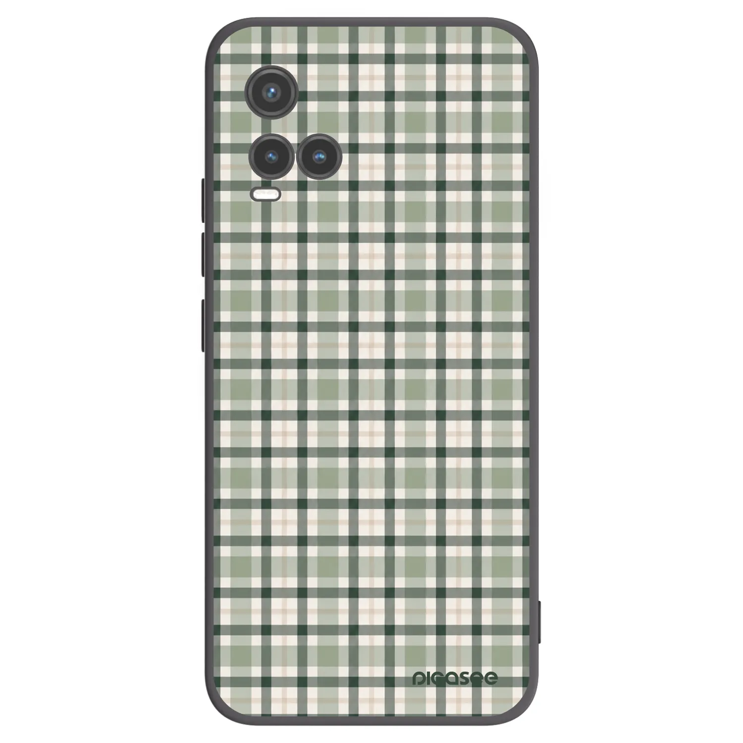 Picasee silikonowe czarne etui na Vivo Y33s - Sage Tartan