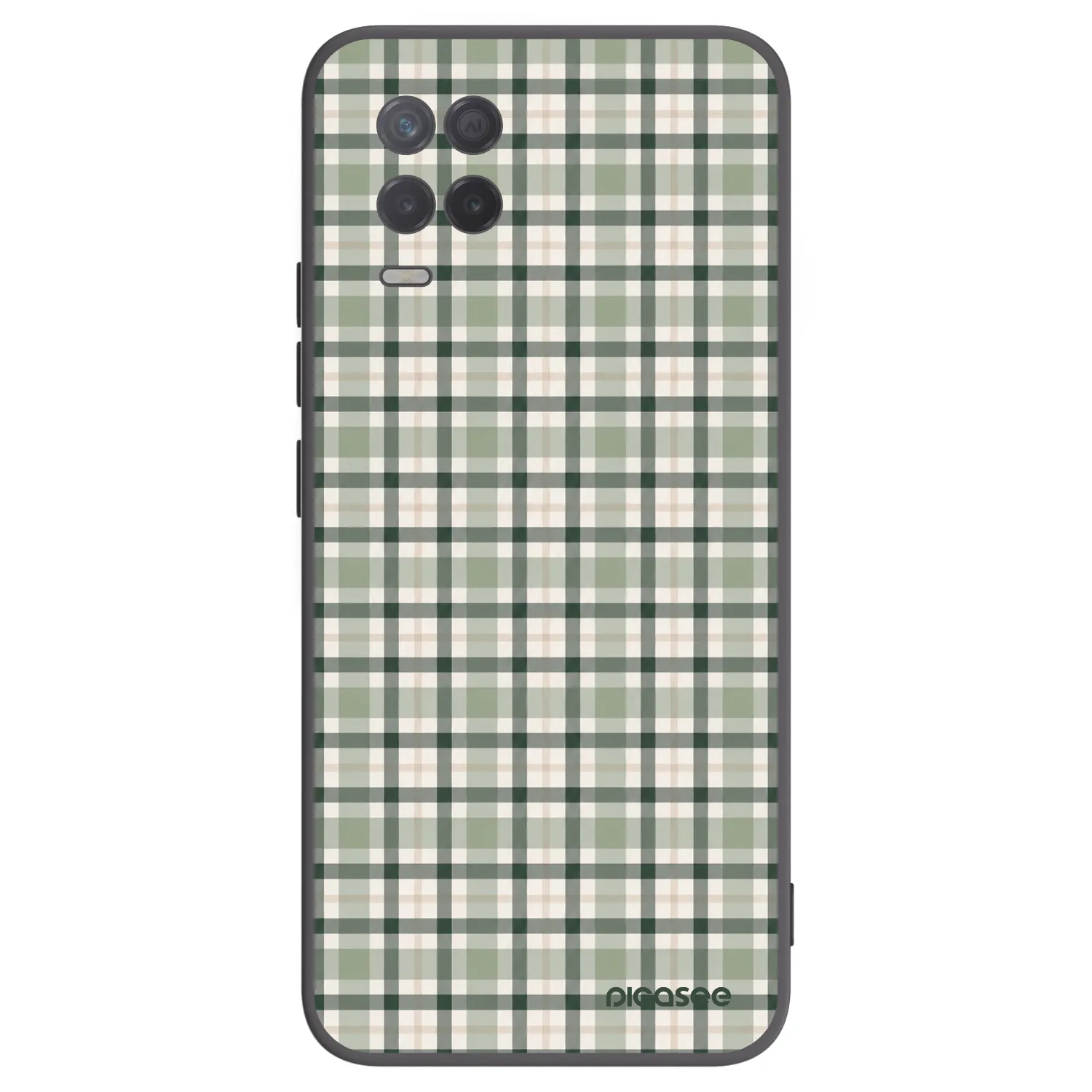 Picasee silikonowe czarne etui na Realme 8 5G - Sage Tartan