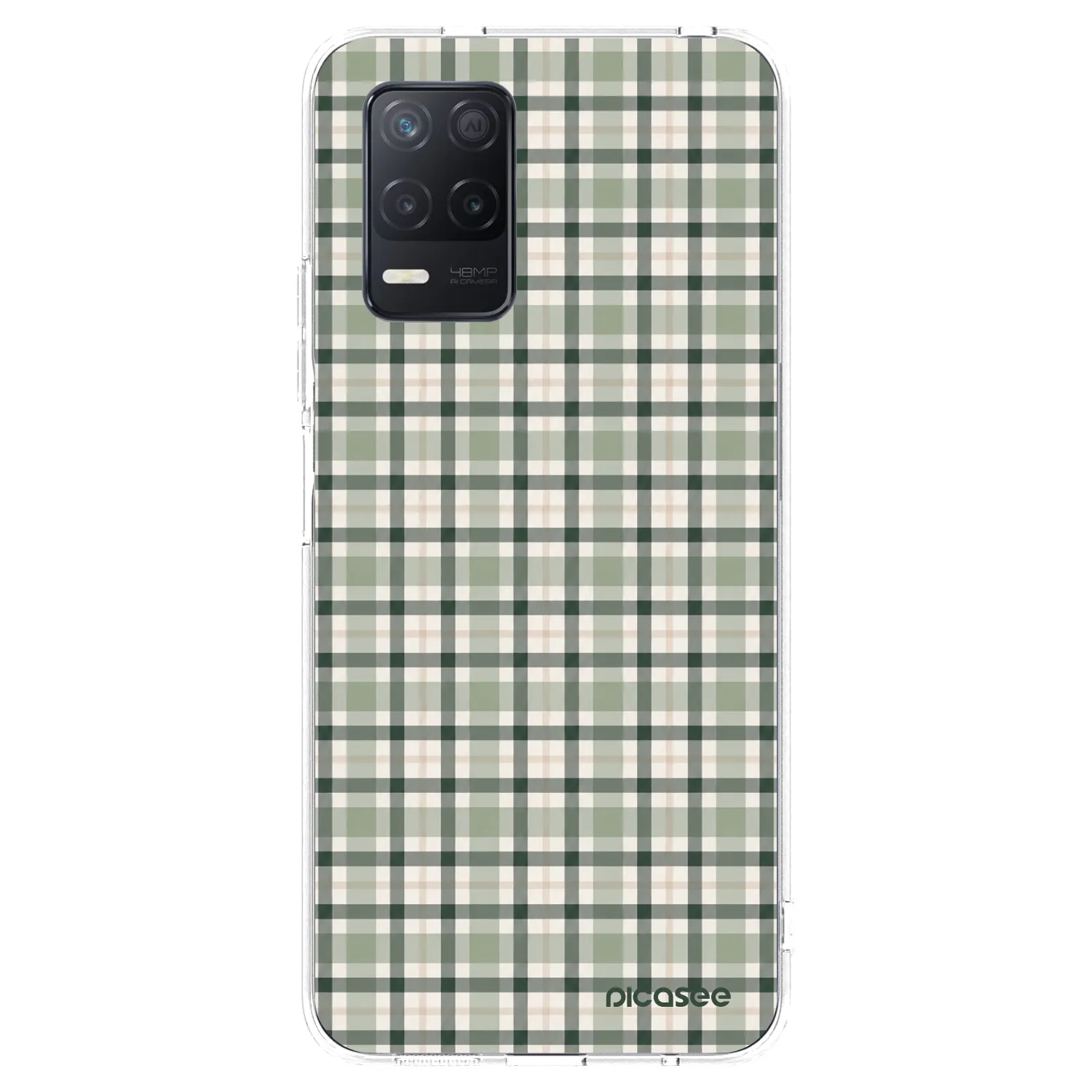 Picasee silikonowe przeźroczyste etui na Realme 8 5G - Sage Tartan