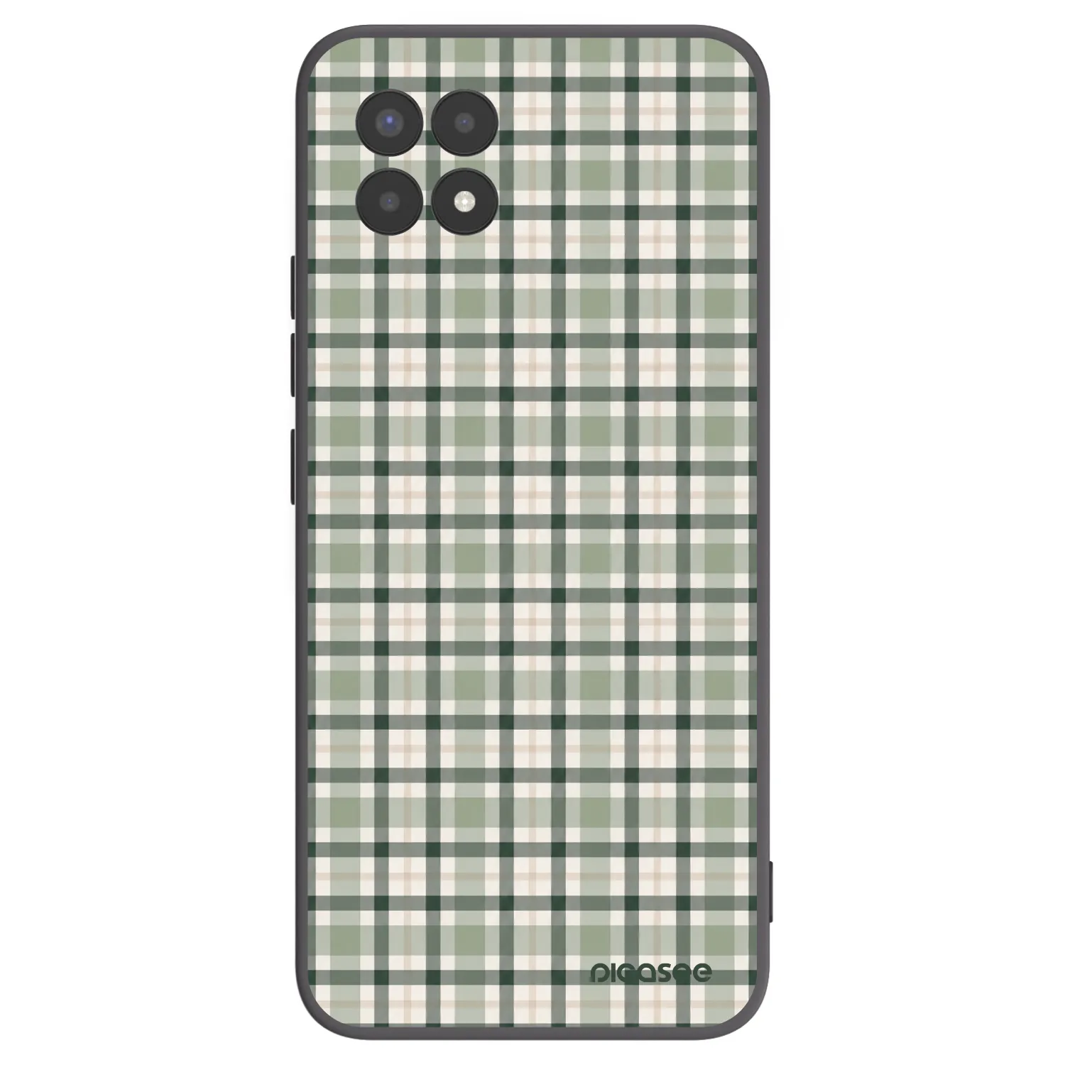 Picasee silikonowe czarne etui na Realme 8i - Sage Tartan