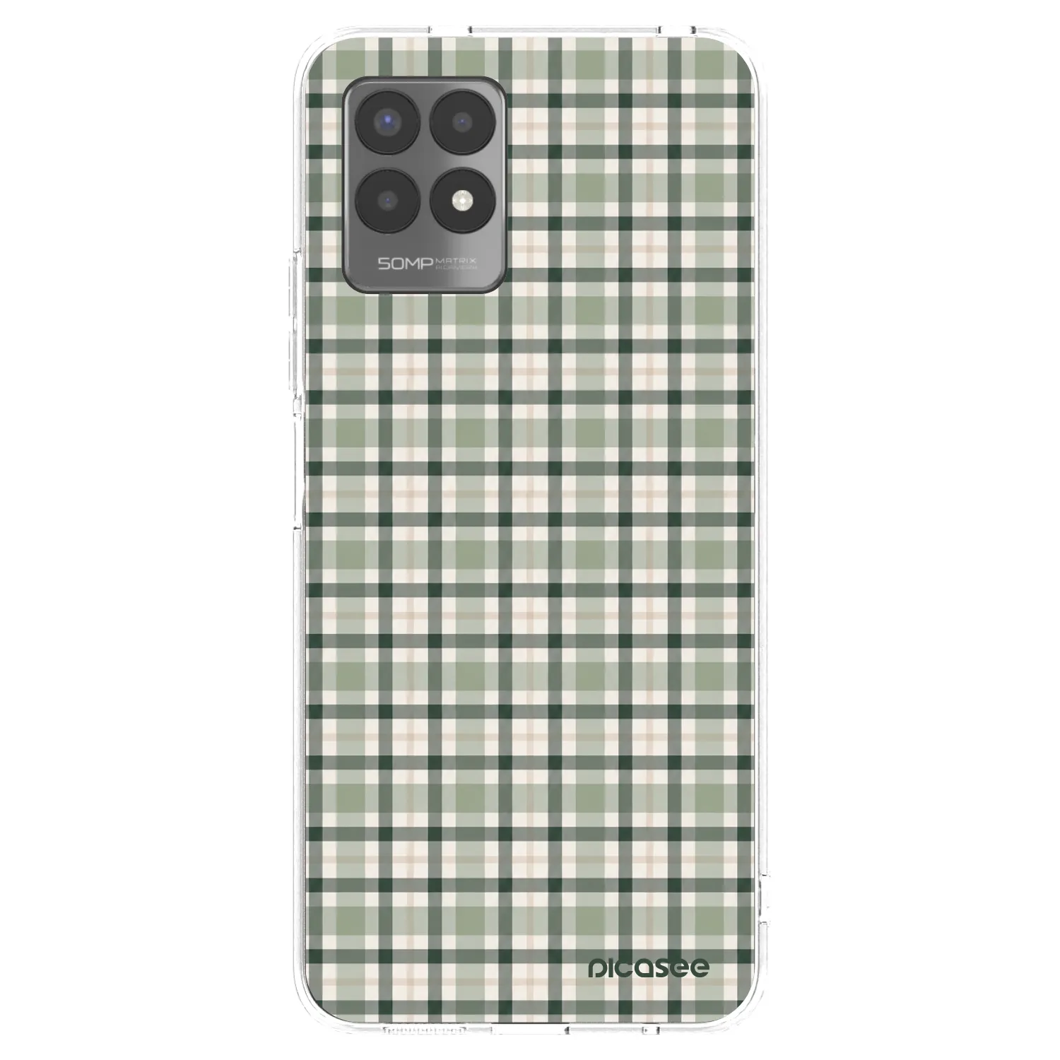 Picasee silikonowe przeźroczyste etui na Realme 8i - Sage Tartan
