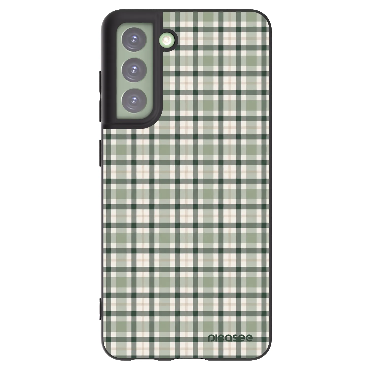 Picasee silikonowe czarne etui na Samsung Galaxy S21 FE 5G - Sage Tartan