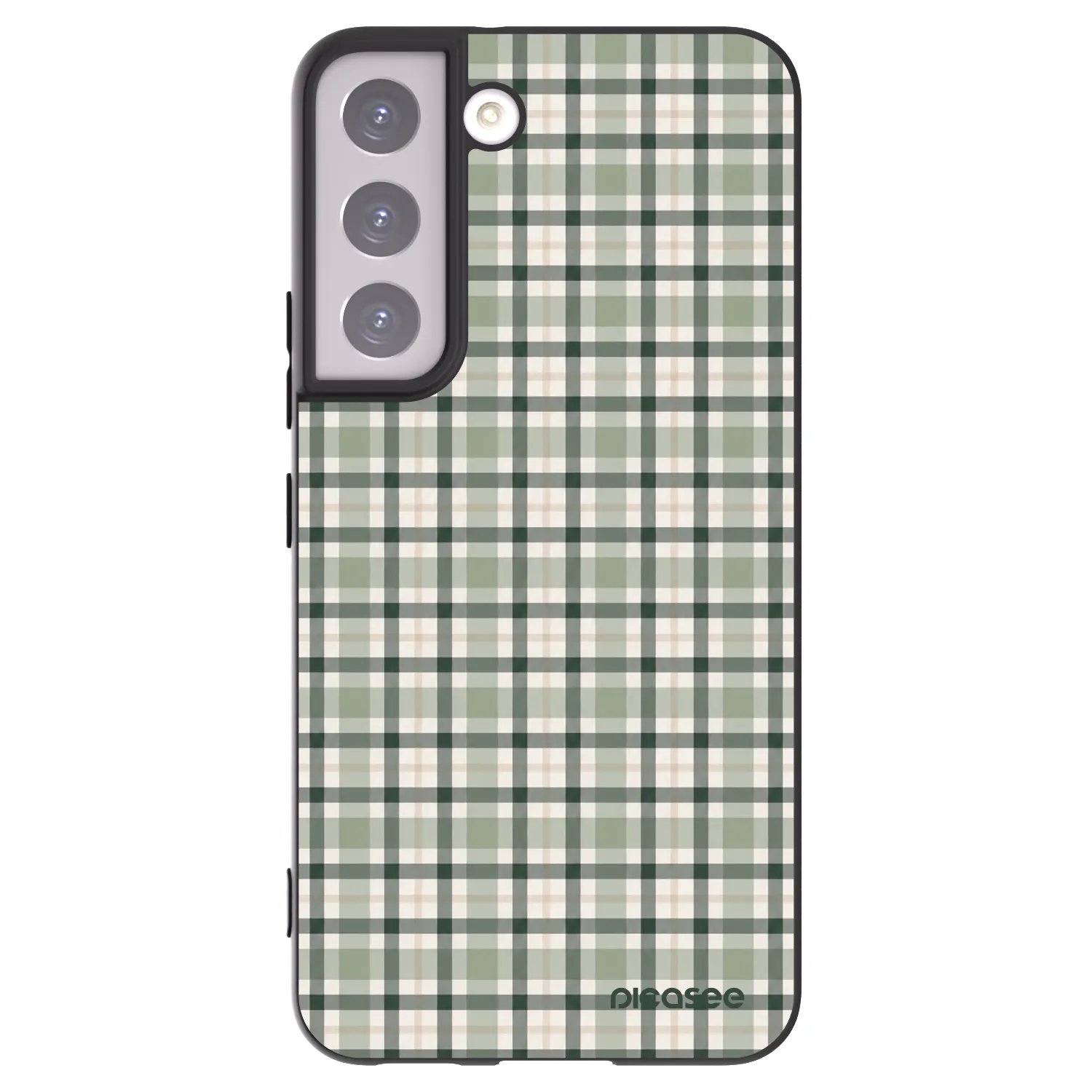 Picasee silikonowe czarne etui na Samsung Galaxy S22 5G - Sage Tartan