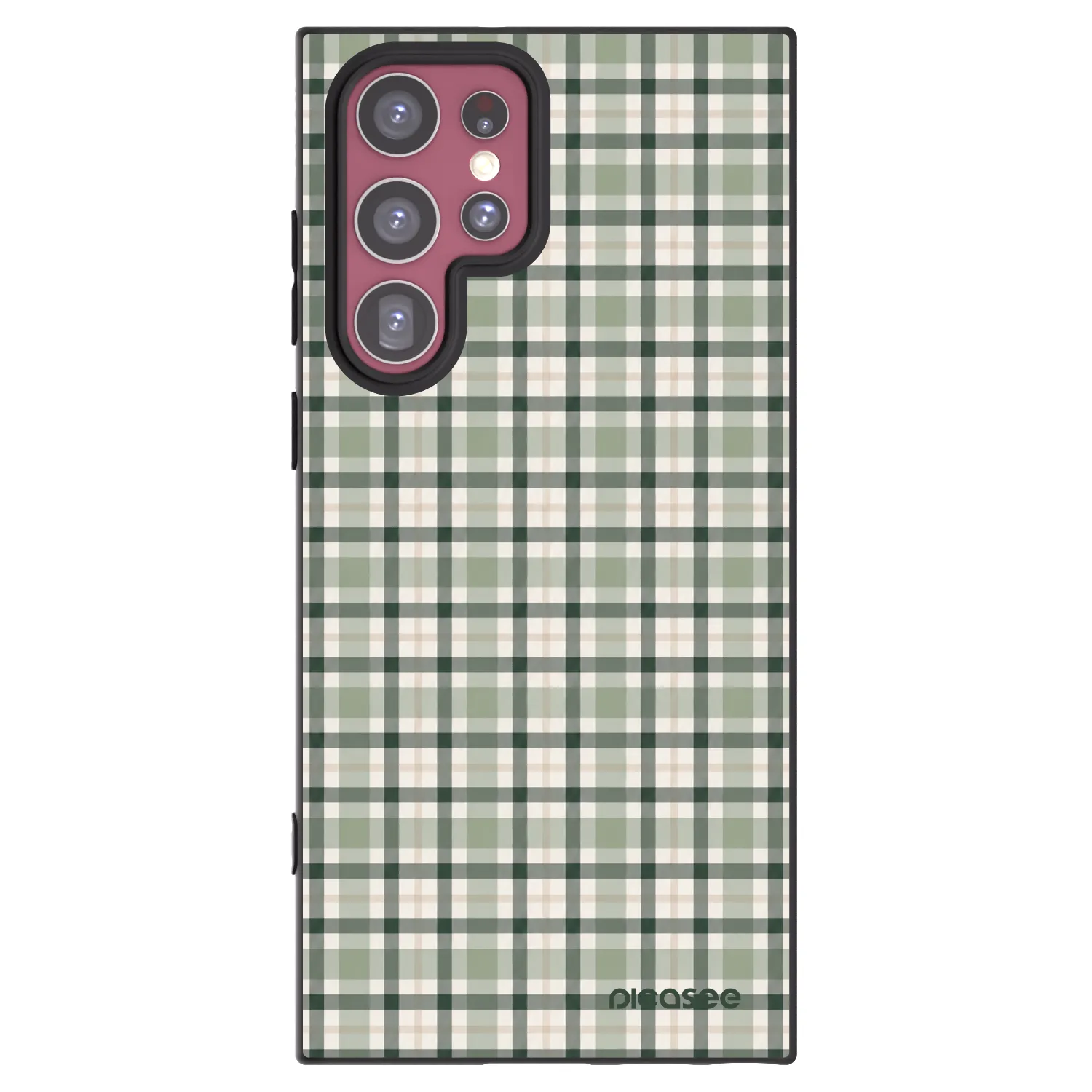 Picasee silikonowe czarne etui na Samsung Galaxy S22 Ultra 5G - Sage Tartan