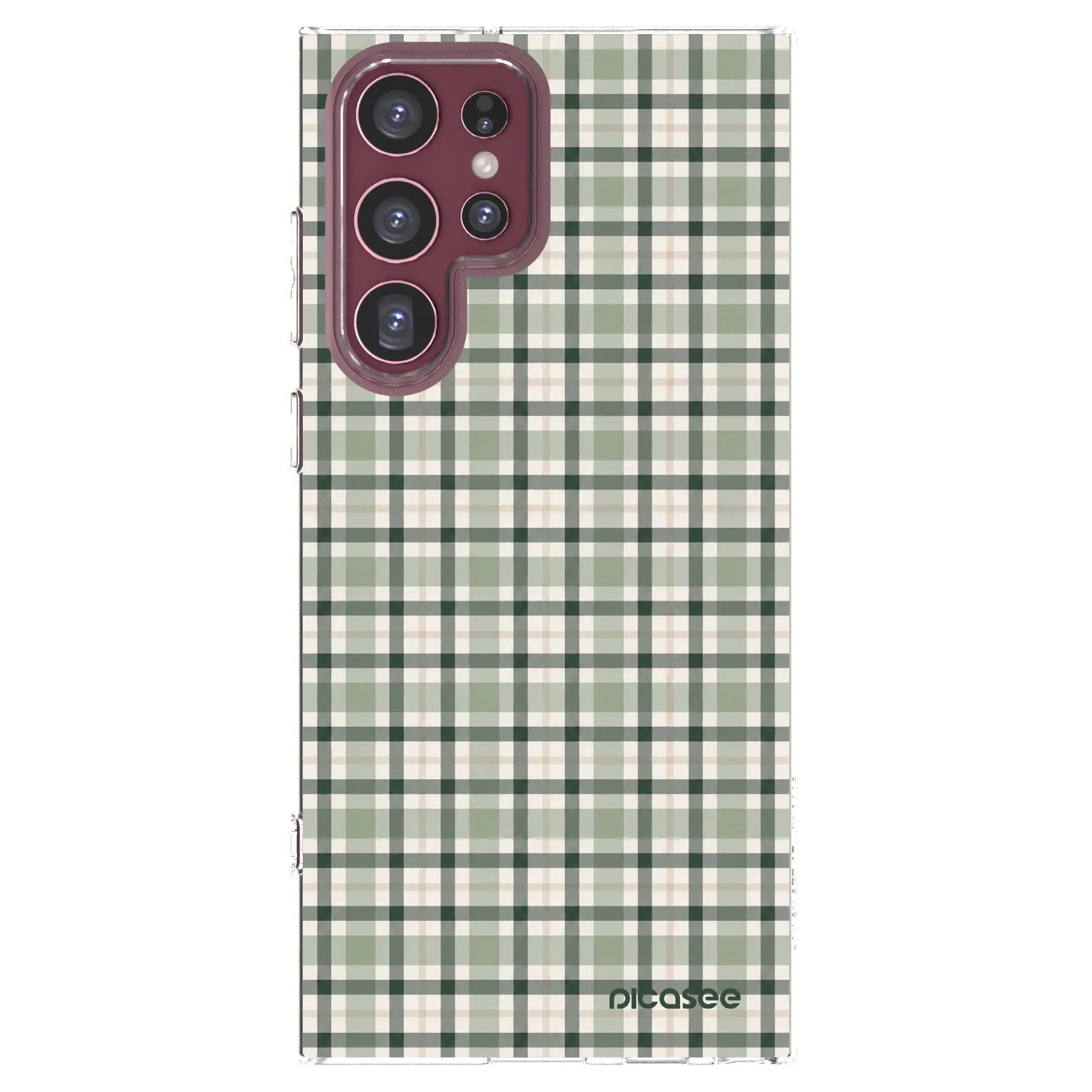 Picasee silikonowe przeźroczyste etui na Samsung Galaxy S22 Ultra 5G - Sage Tartan