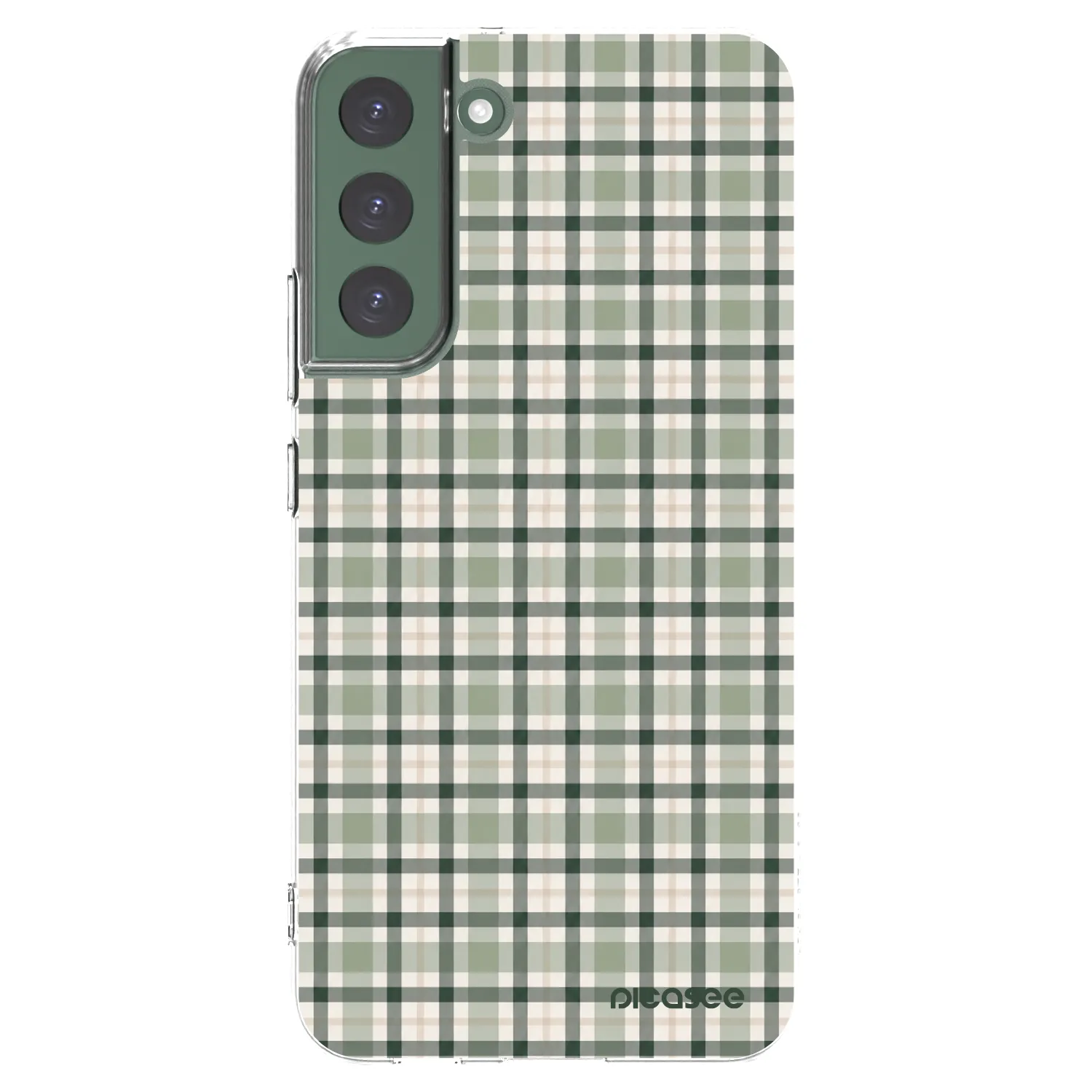 Picasee silikonowe przeźroczyste etui na Samsung Galaxy S22+ 5G - Sage Tartan