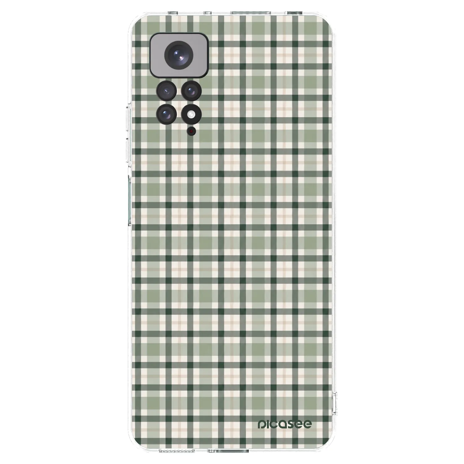 Picasee silikonowe przeźroczyste etui na Xiaomi Redmi Note 11 - Sage Tartan