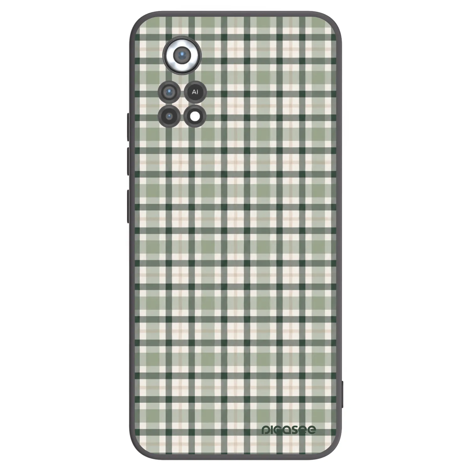 Picasee silikonowe czarne etui na Xiaomi Poco X4 Pro 5G - Sage Tartan