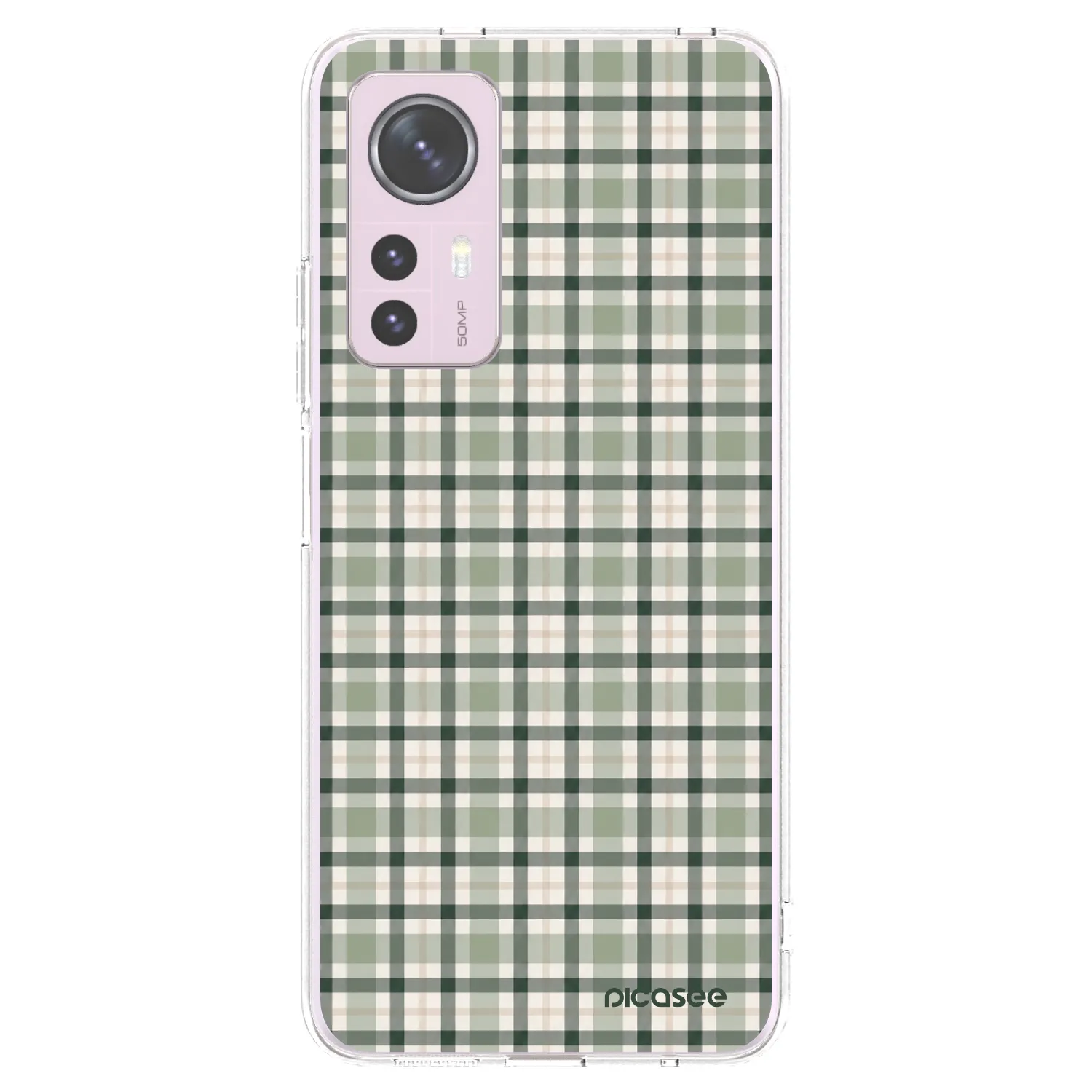 Picasee silikonowe przeźroczyste etui na Xiaomi 12 - Sage Tartan