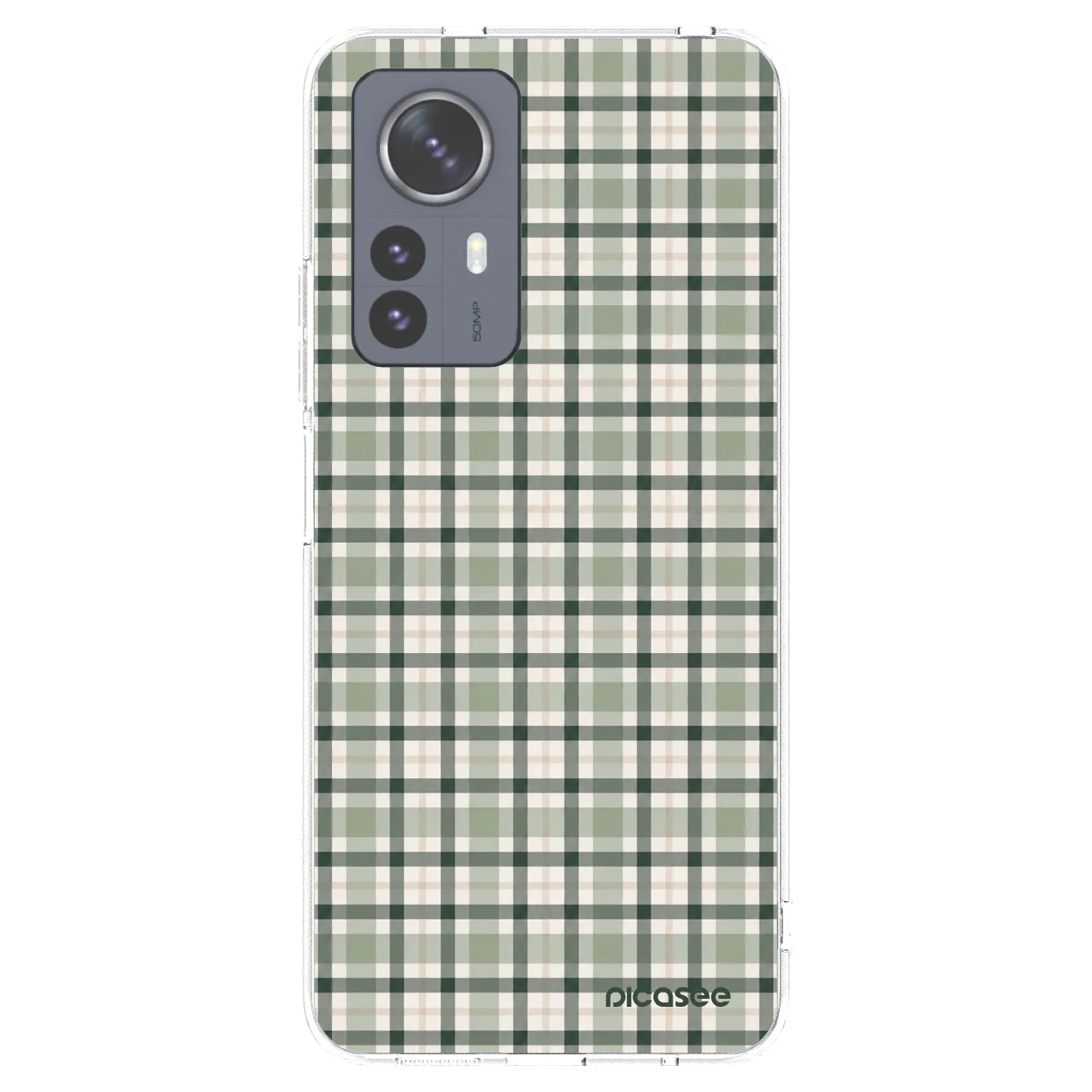 Picasee silikonowe przeźroczyste etui na Xiaomi 12 Pro - Sage Tartan