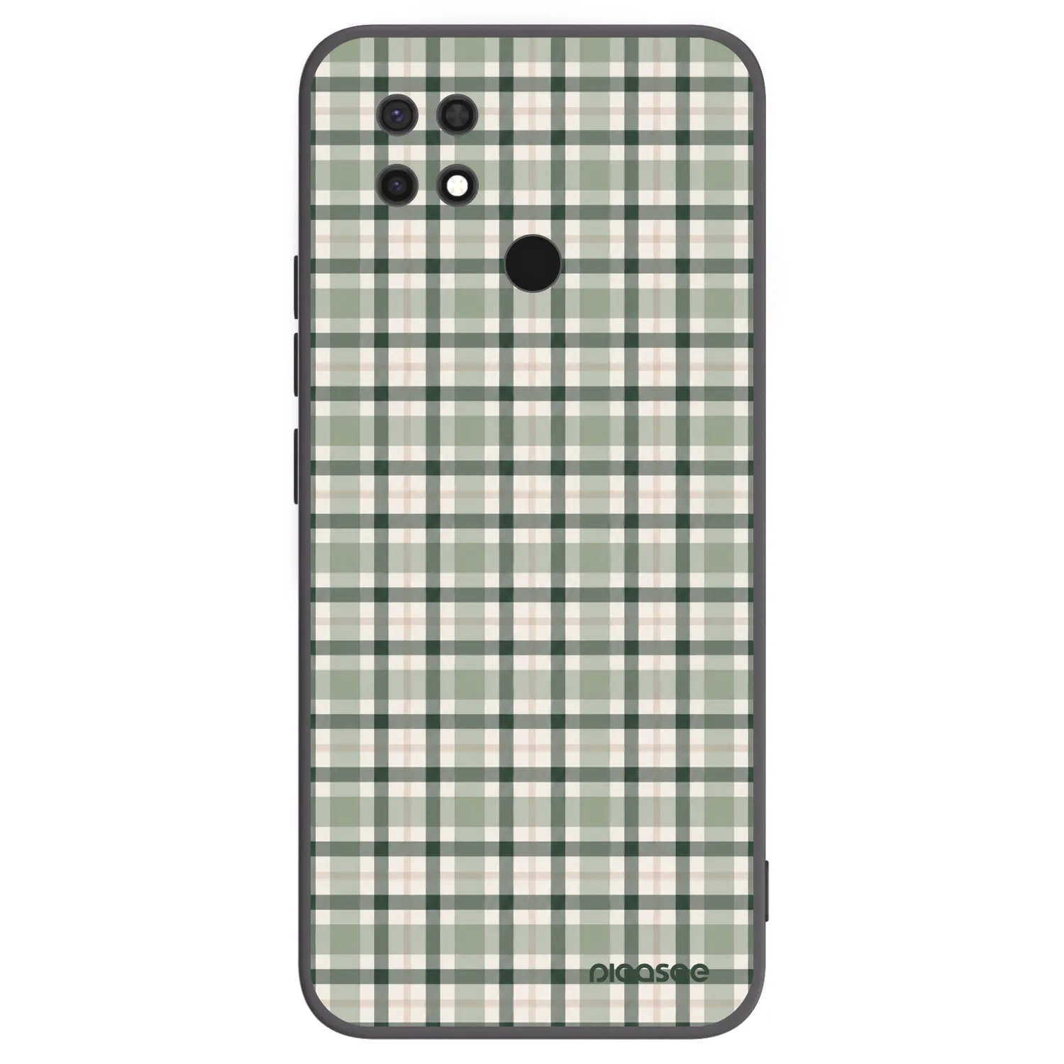 Picasee silikonowe czarne etui na Xiaomi Redmi 10C - Sage Tartan