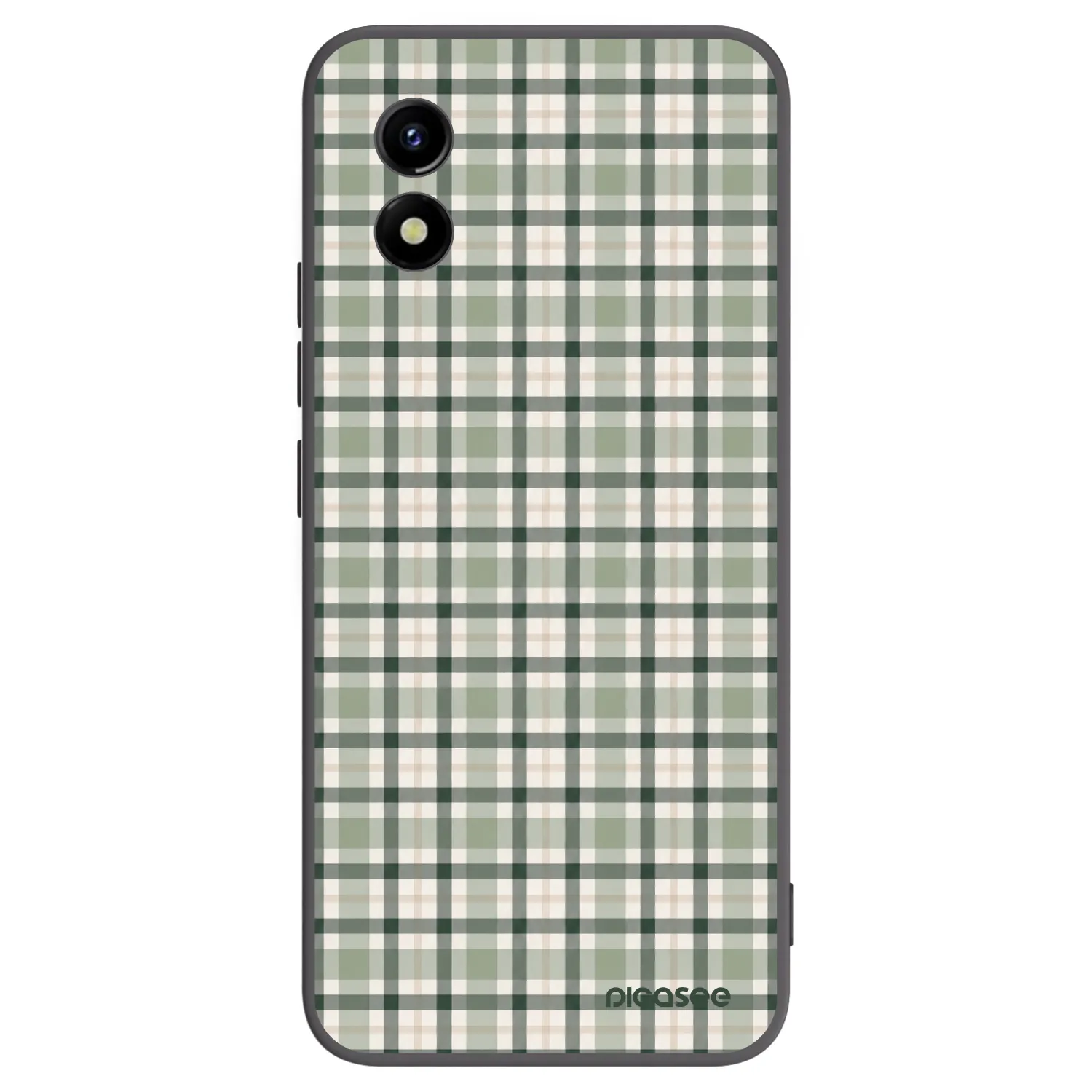 Picasee silikonowe czarne etui na Vivo Y01 - Sage Tartan