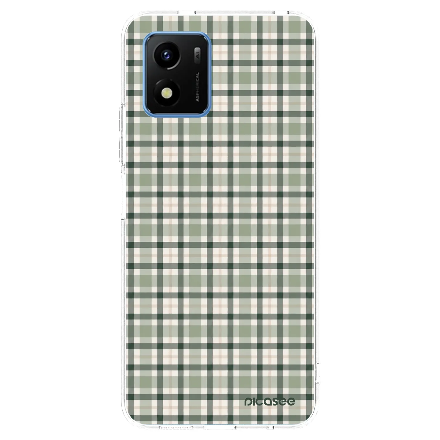 Picasee silikonowe przeźroczyste etui na Vivo Y01 - Sage Tartan