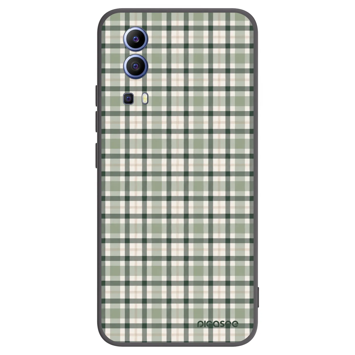 Picasee silikonowe czarne etui na Vivo Y52 5G - Sage Tartan