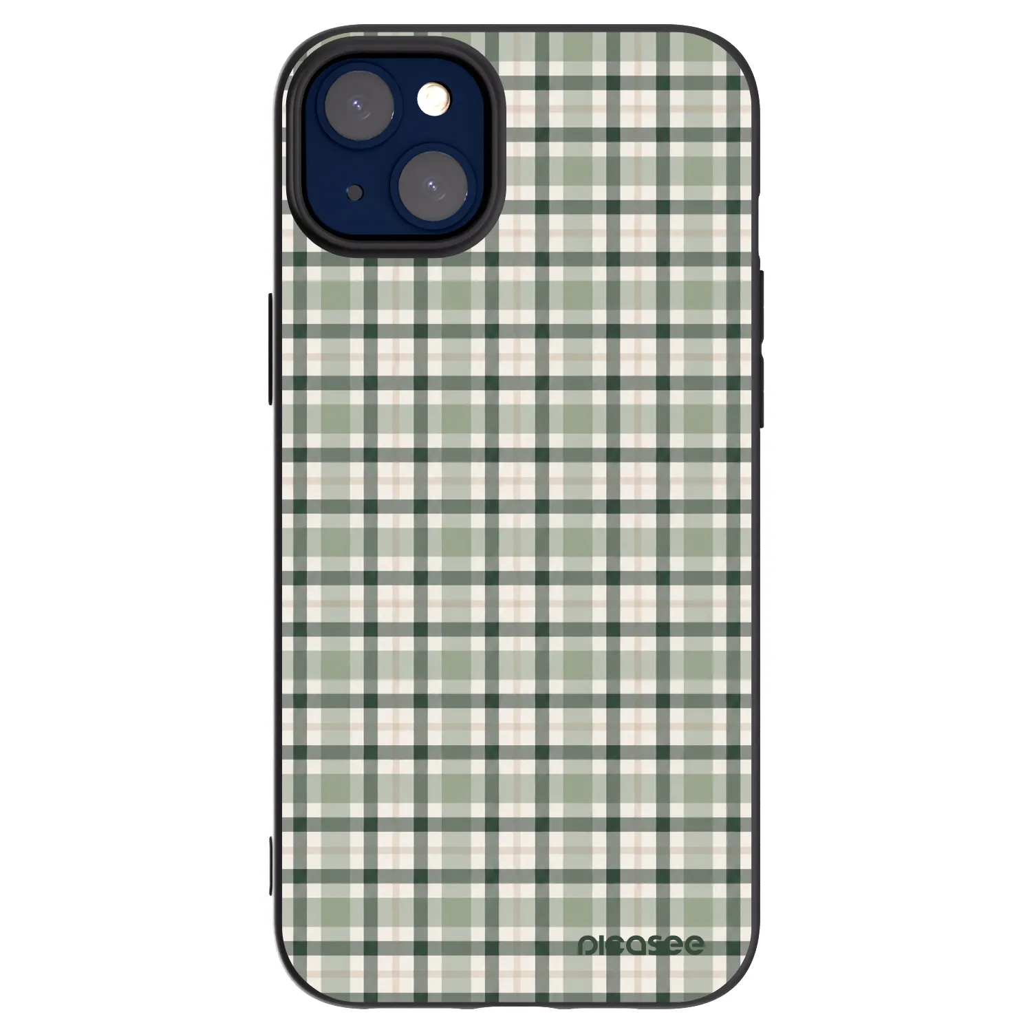 Picasee silikonowe czarne etui na Apple iPhone 14 Plus - Sage Tartan