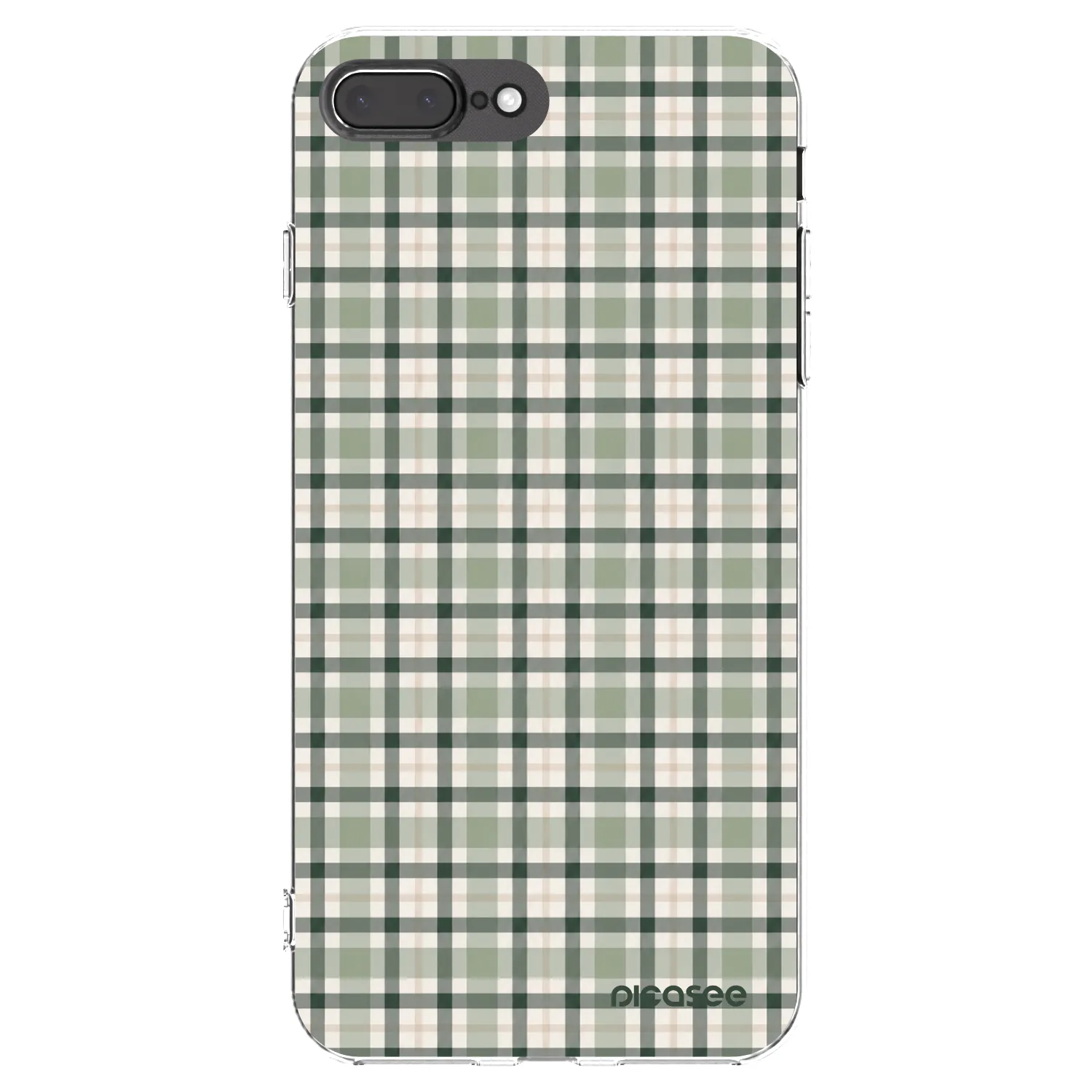 Picasee silikonowe przeźroczyste etui na Apple iPhone 8 Plus - Sage Tartan