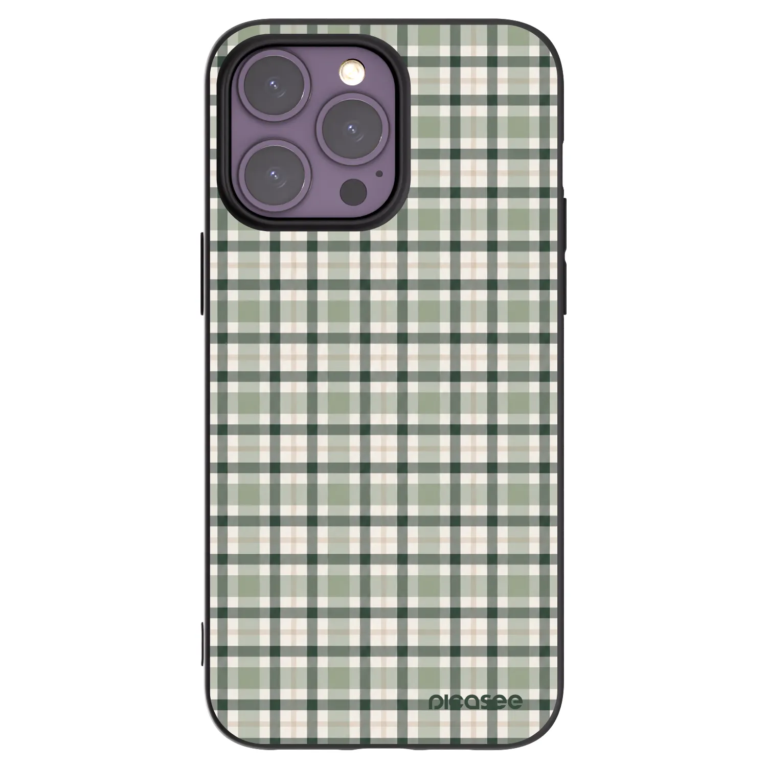 Picasee silikonowe czarne etui na Apple iPhone 14 Pro Max - Sage Tartan