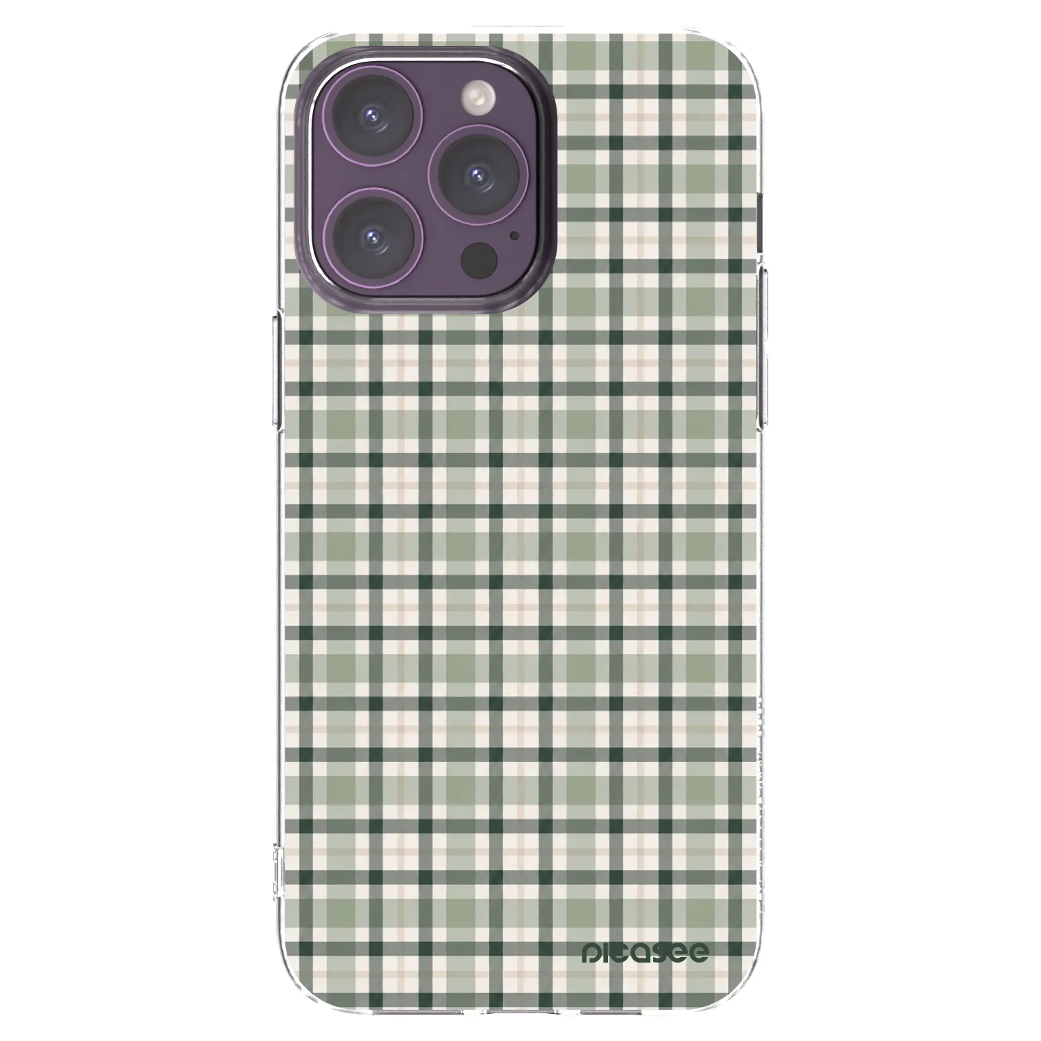Picasee silikonowe przeźroczyste etui na Apple iPhone 14 Pro Max - Sage Tartan