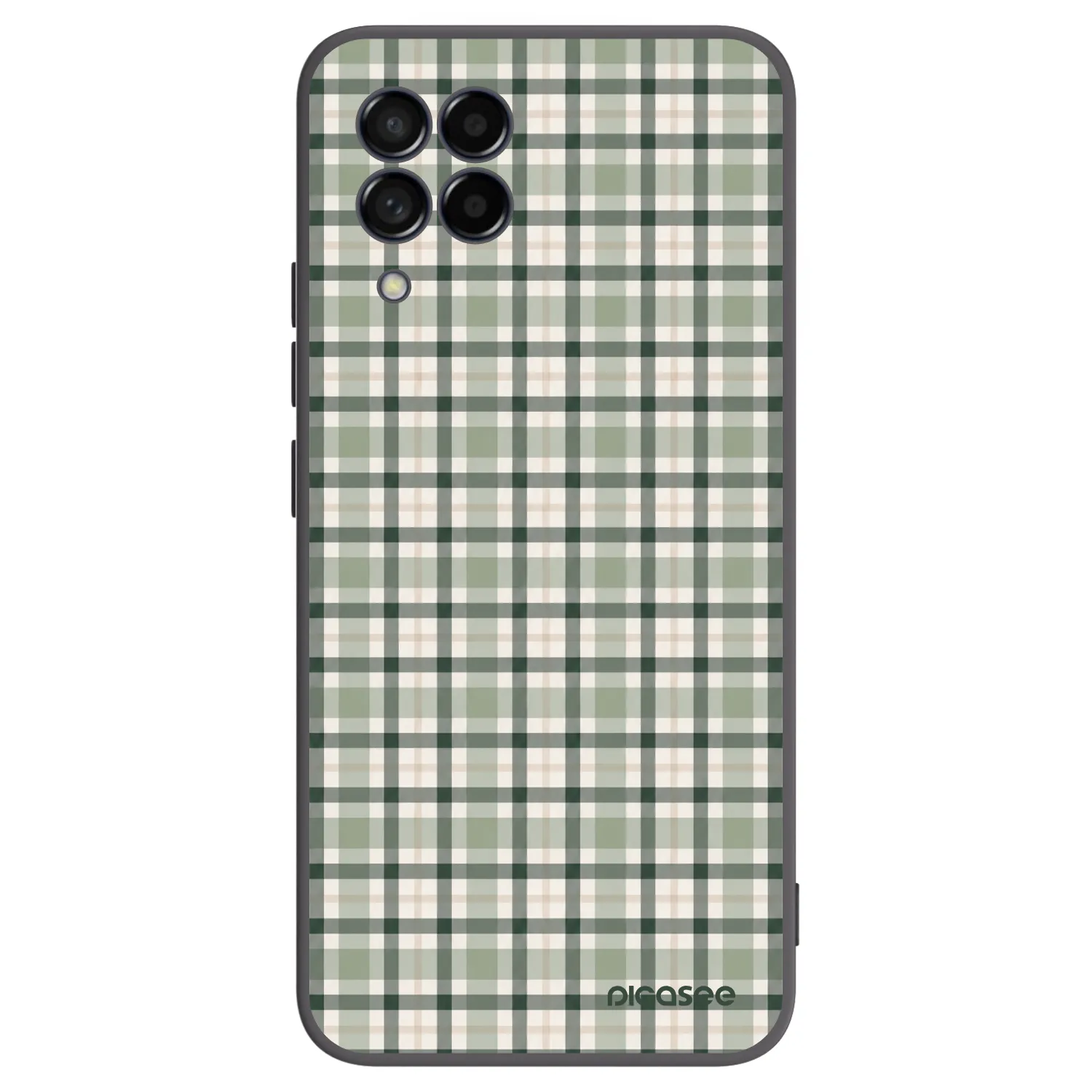 Picasee silikonowe czarne etui na Samsung Galaxy M53 5G - Sage Tartan