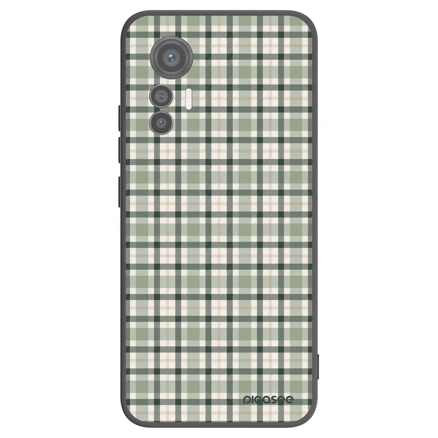 Picasee silikonowe czarne etui na Xiaomi 12 Lite - Sage Tartan