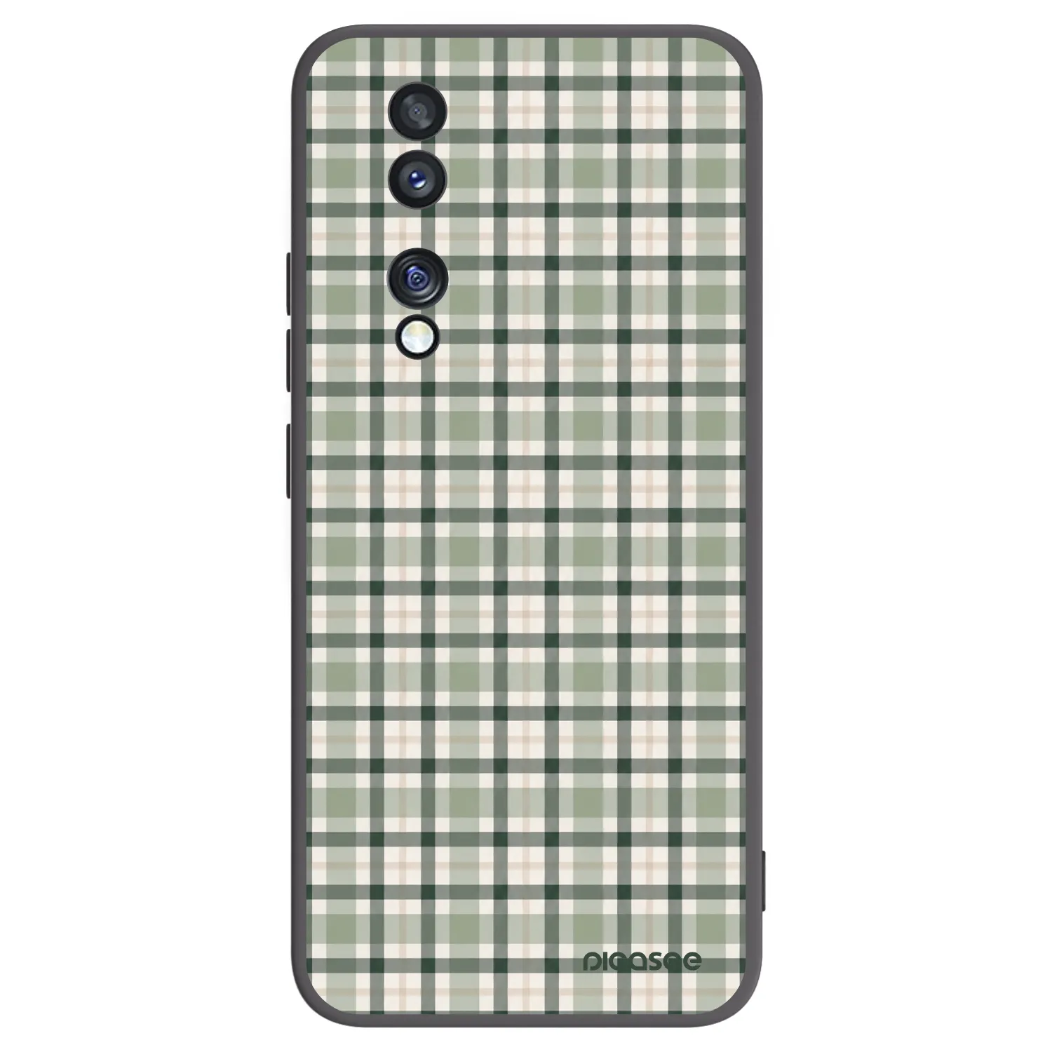 Picasee silikonowe czarne etui na Honor 70 - Sage Tartan