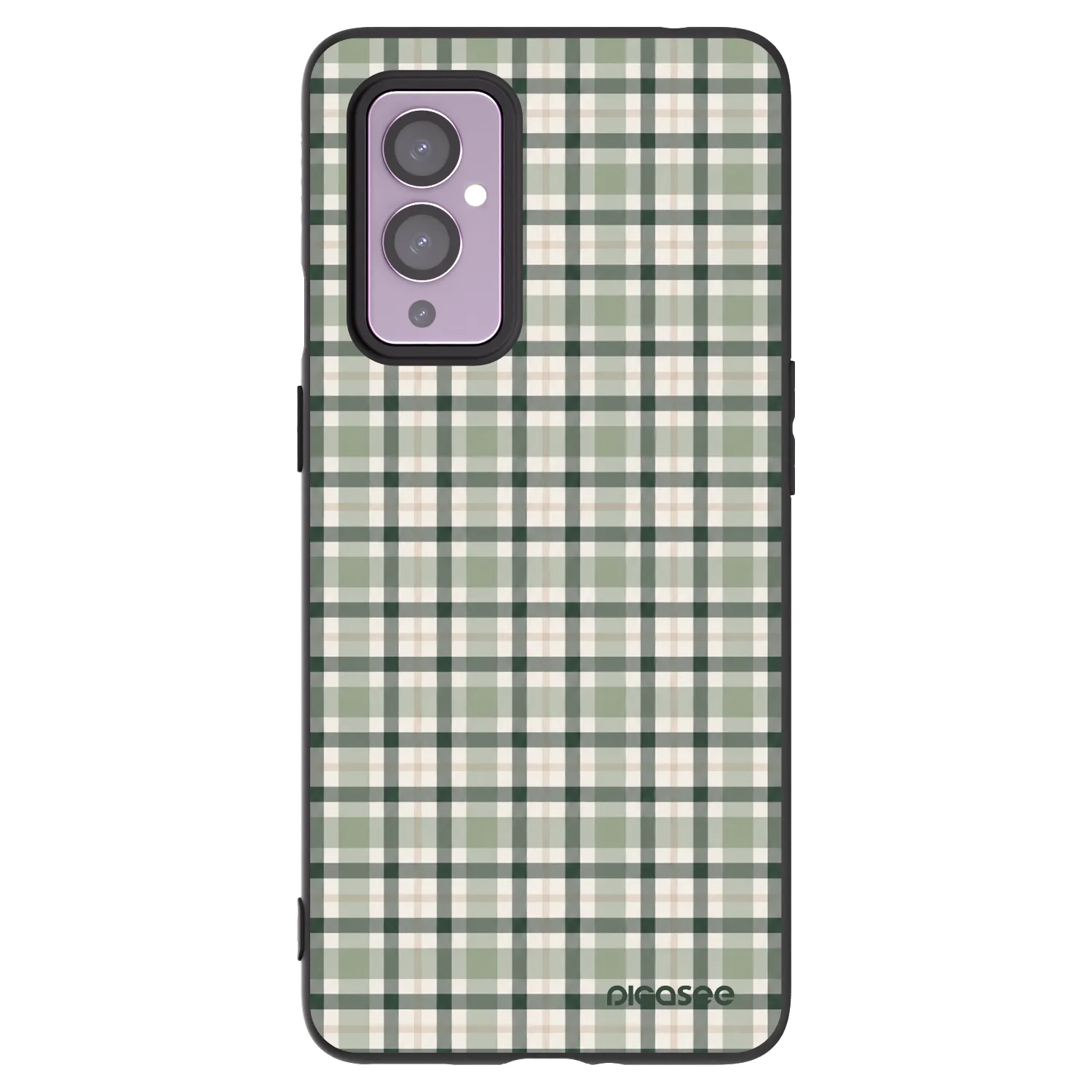 Picasee silikonowe czarne etui na OnePlus 9 - Sage Tartan