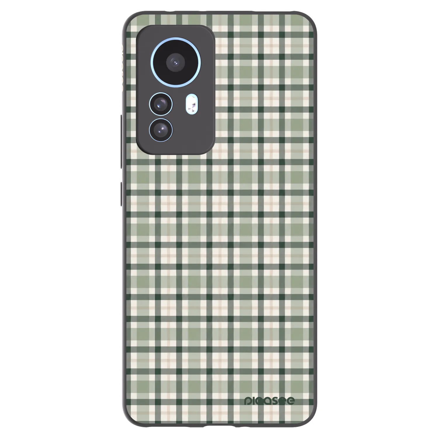 Picasee silikonowe czarne etui na Xiaomi 12T - Sage Tartan
