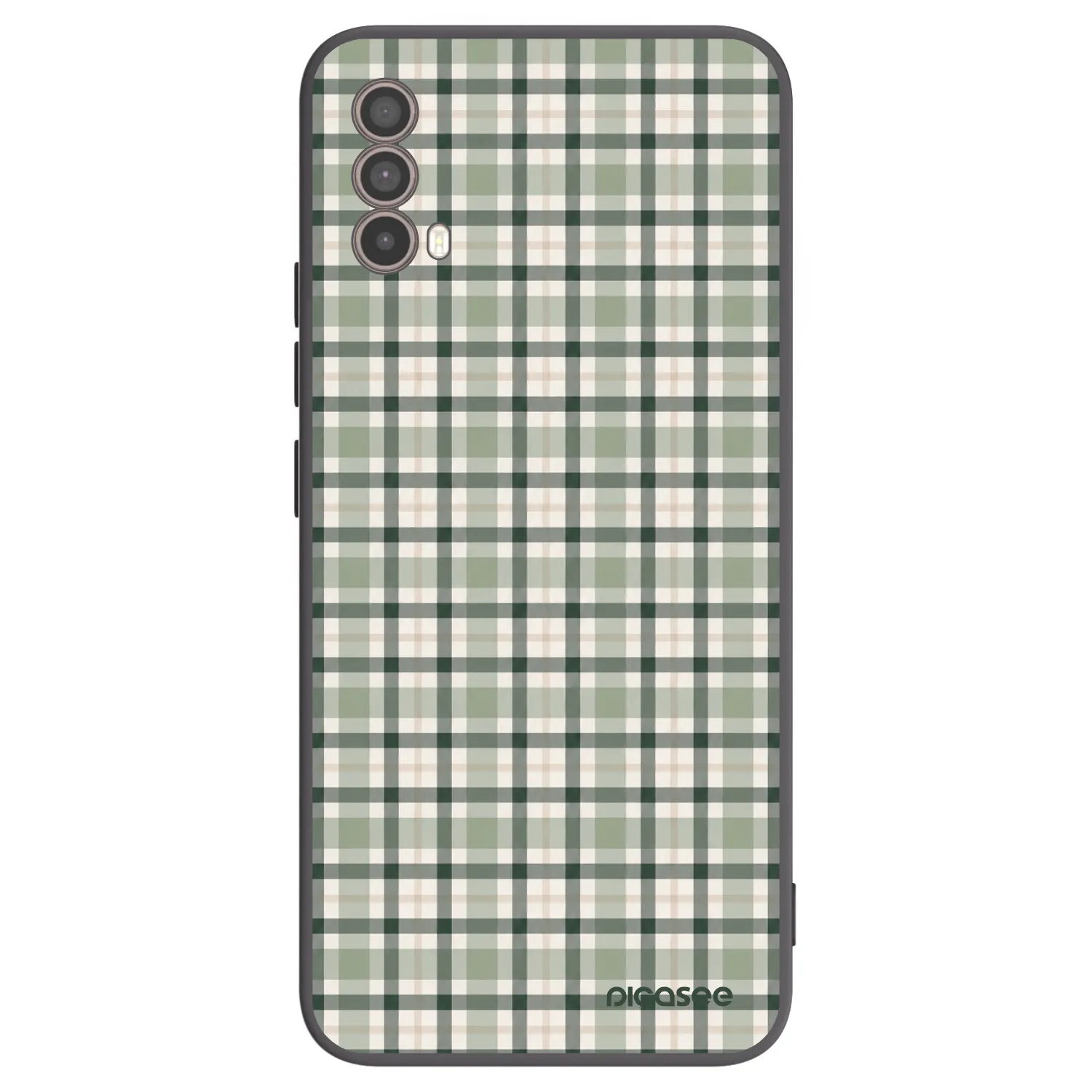 Picasee silikonowe czarne etui na Motorola Moto E40 - Sage Tartan