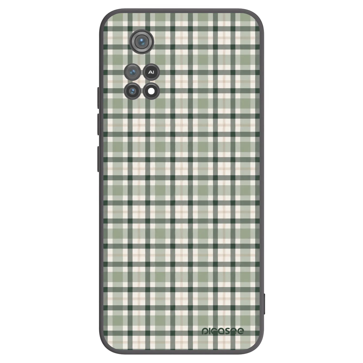 Picasee silikonowe czarne etui na Xiaomi Poco M4 Pro - Sage Tartan