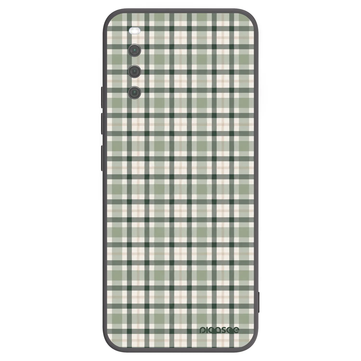 Picasee silikonowe czarne etui na Sony Xperia 10 III - Sage Tartan