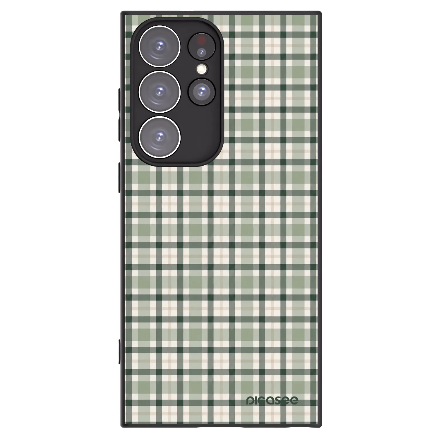 Picasee silikonowe czarne etui na Samsung Galaxy S23 Ultra 5G - Sage Tartan