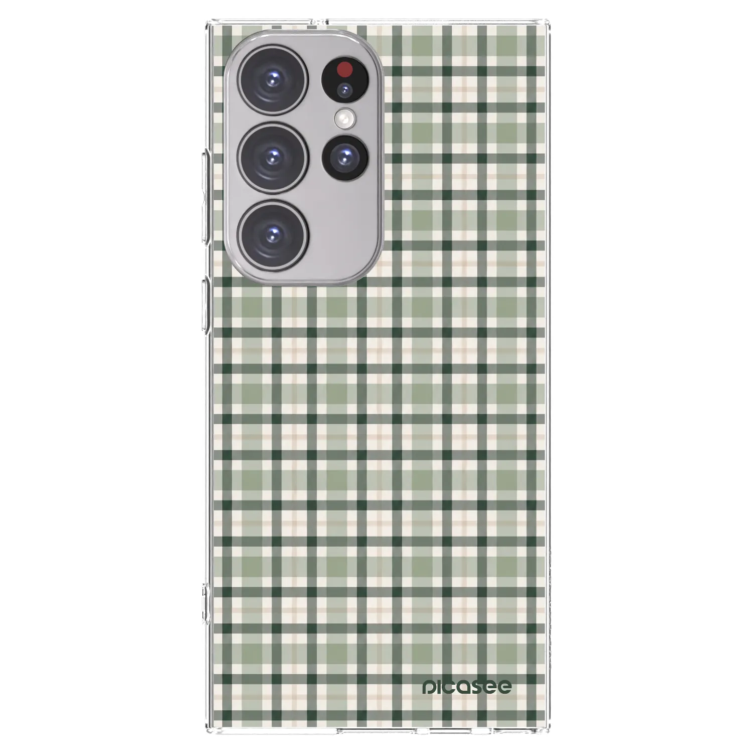 Picasee silikonowe przeźroczyste etui na Samsung Galaxy S23 Ultra 5G - Sage Tartan
