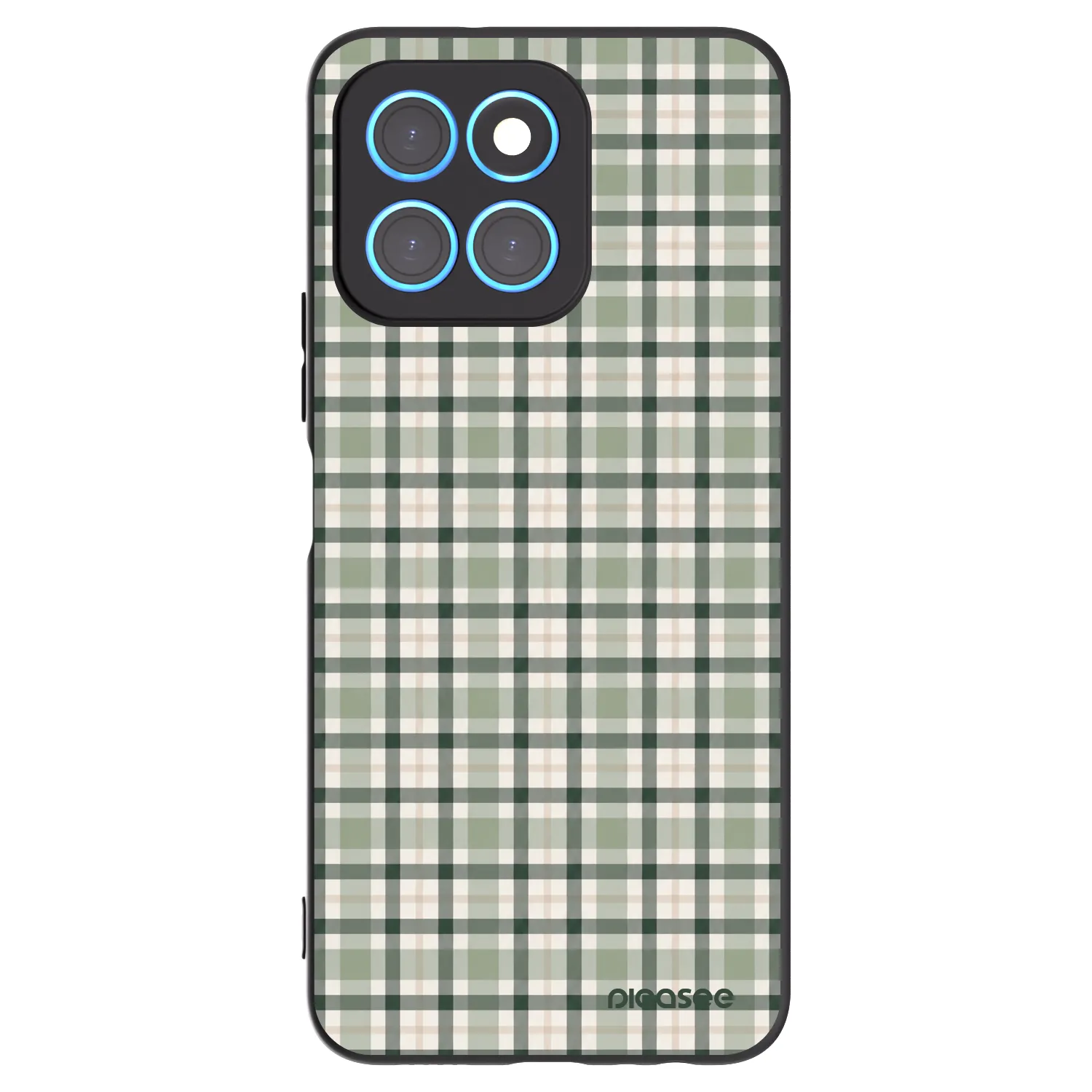 Picasee silikonowe czarne etui na Honor X6 - Sage Tartan