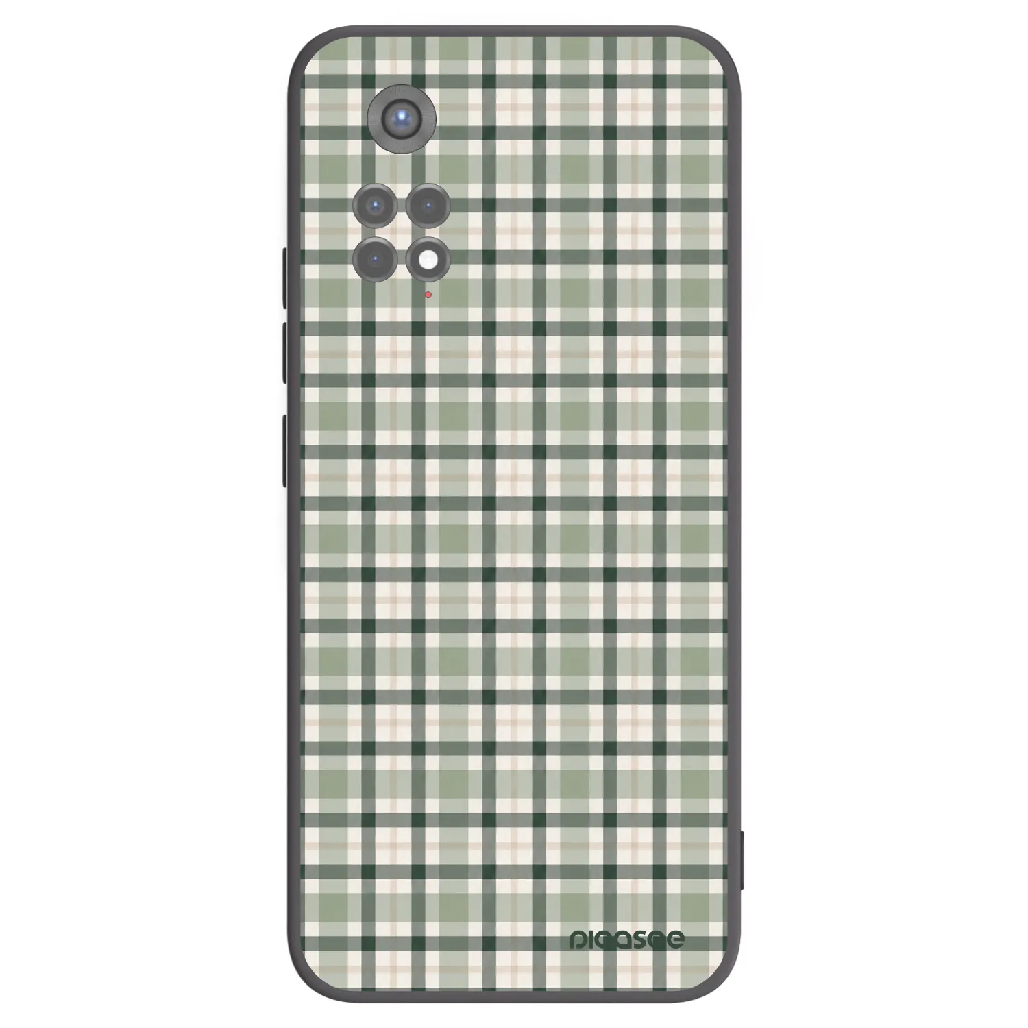 Picasee silikonowe czarne etui na Xiaomi Redmi Note 11S 5G - Sage Tartan