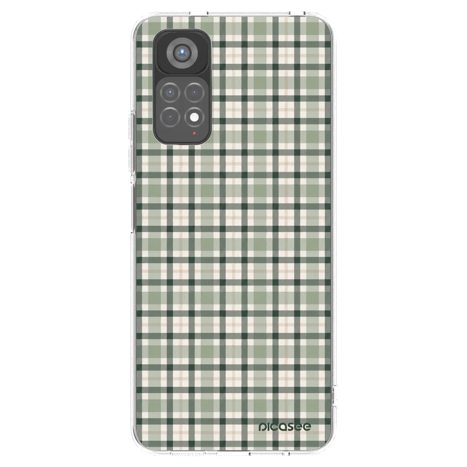 Picasee silikonowe przeźroczyste etui na Xiaomi Redmi Note 11S 5G - Sage Tartan