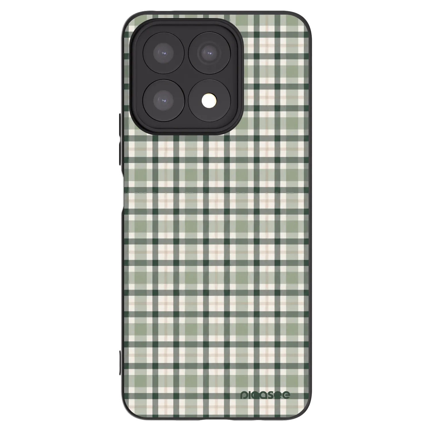 Picasee silikonowe czarne etui na Honor X8a - Sage Tartan