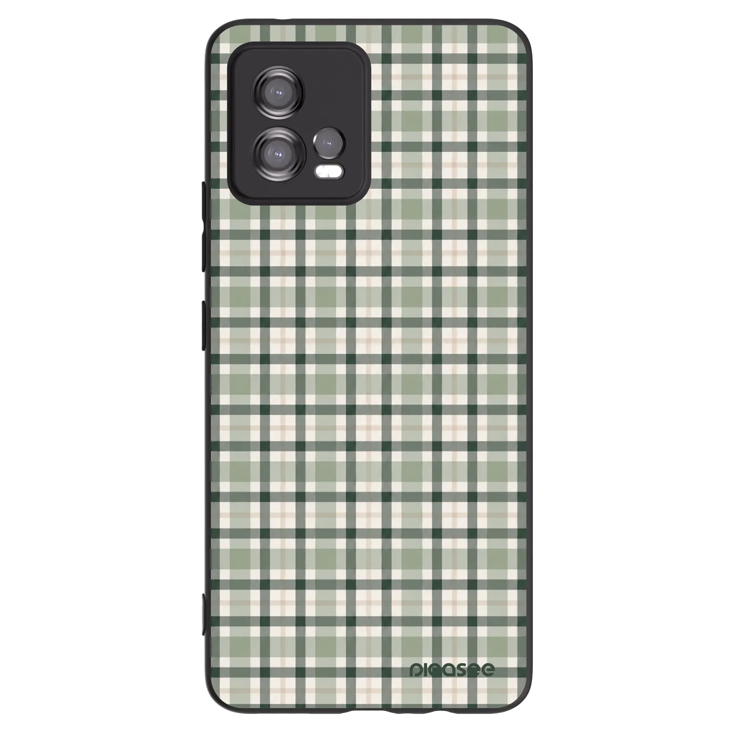 Picasee silikonowe czarne etui na Motorola Moto G72 - Sage Tartan