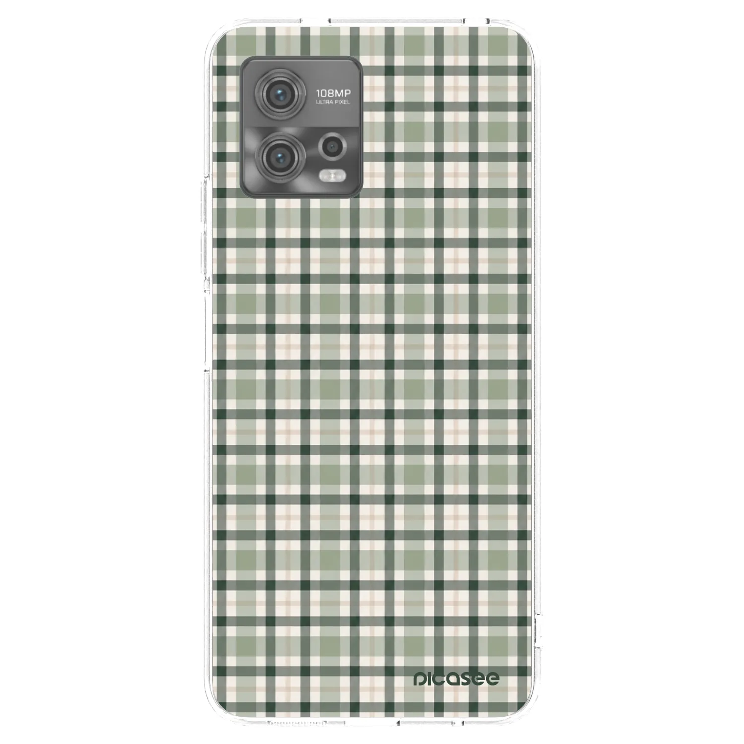 Picasee silikonowe przeźroczyste etui na Motorola Moto G72 - Sage Tartan