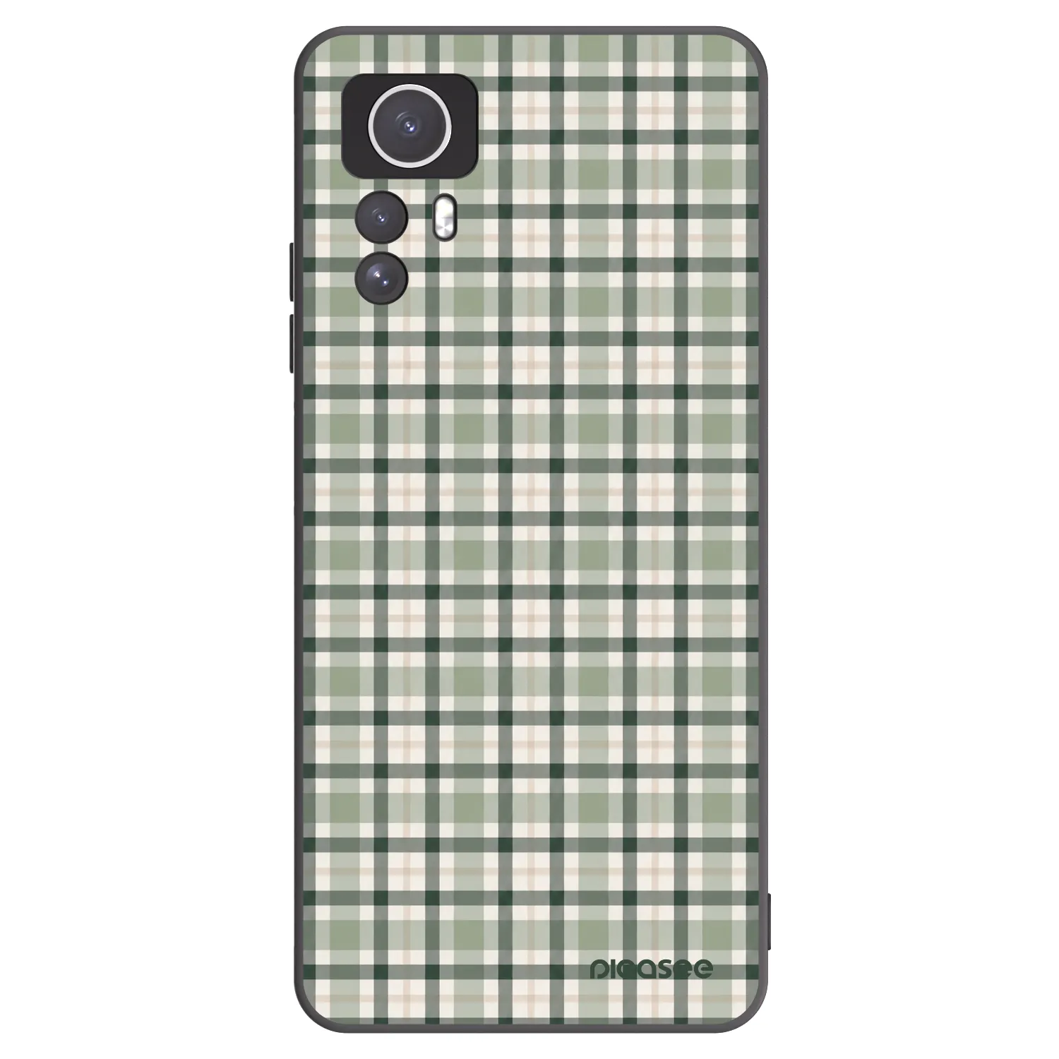 Picasee silikonowe czarne etui na Xiaomi Redmi Note 12S - Sage Tartan