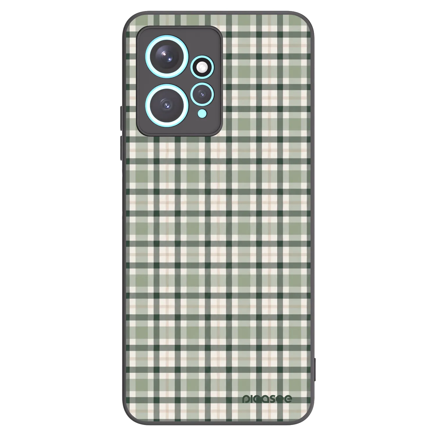 Picasee silikonowe czarne etui na Xiaomi Redmi Note 12 4G - Sage Tartan