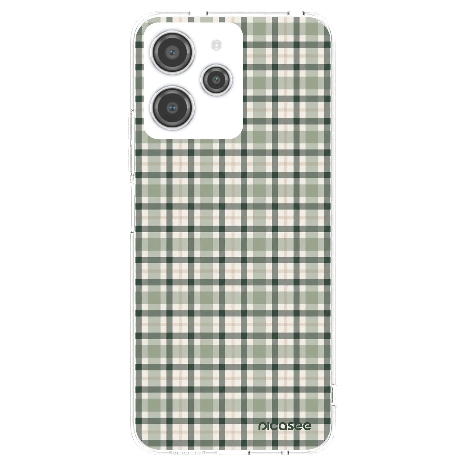 Picasee silikonowe przeźroczyste etui na Xiaomi Redmi 12 4G - Sage Tartan