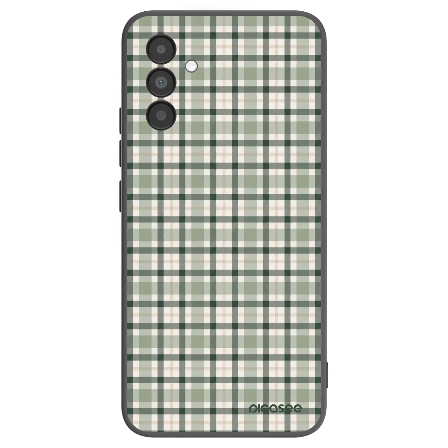Picasee silikonowe czarne etui na Samsung Galaxy A04s A047F - Sage Tartan